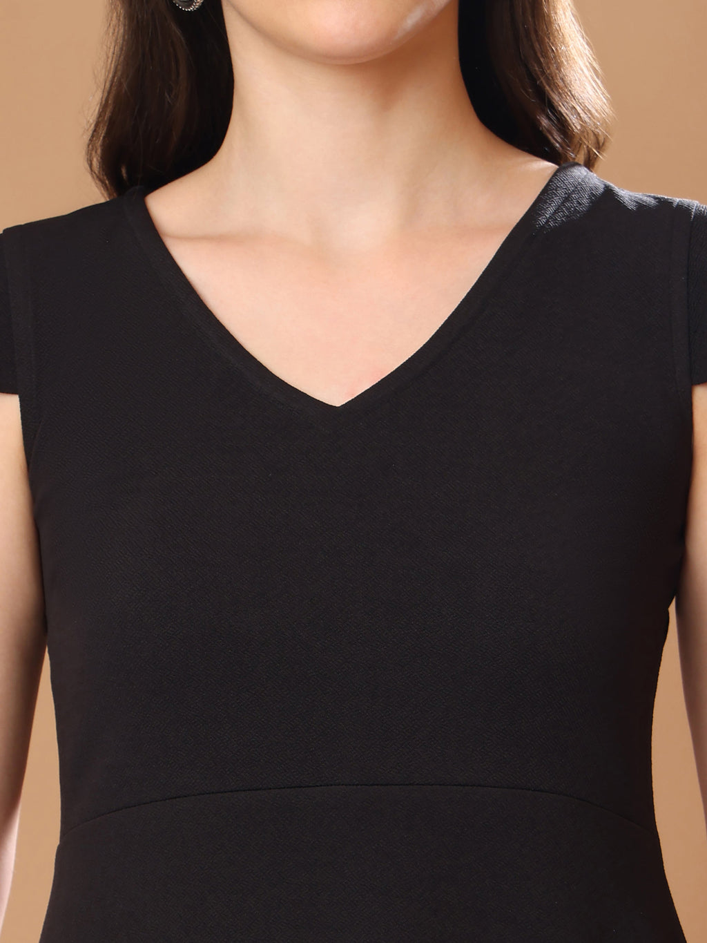 Mini Length Short Sleeve Solid Dress