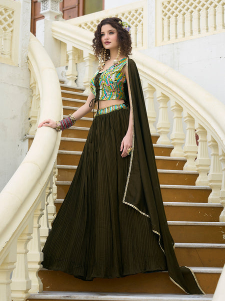Elina-Olive Olive Lehenga Choli