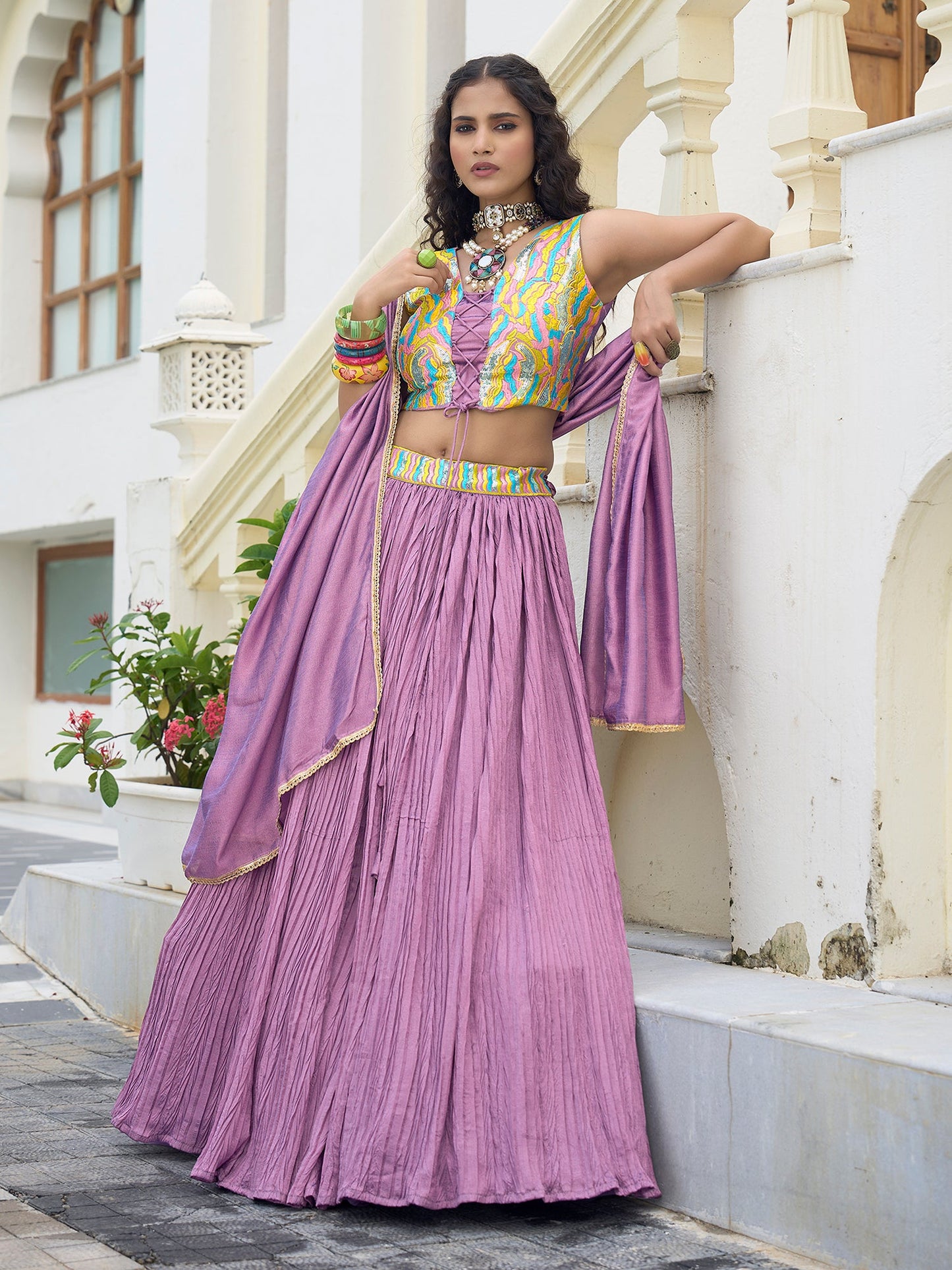 Elina-Purple Purple Lehenga Choli