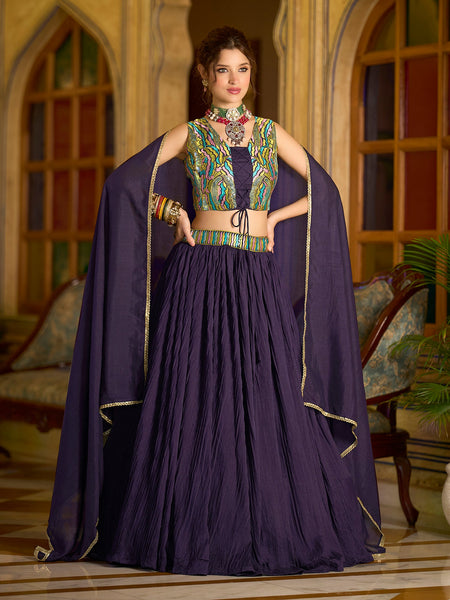 Elina-Wine Wine Lehenga Choli