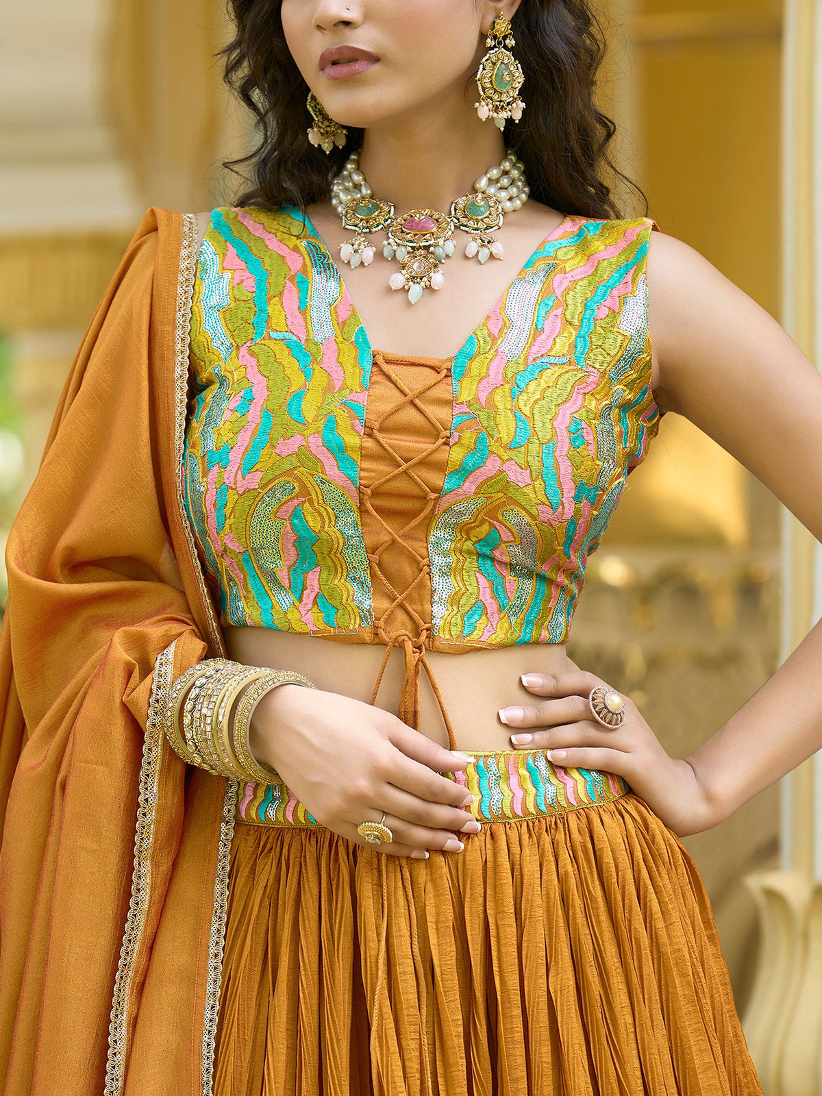 Elina-Yellow Yellow Lehenga Choli