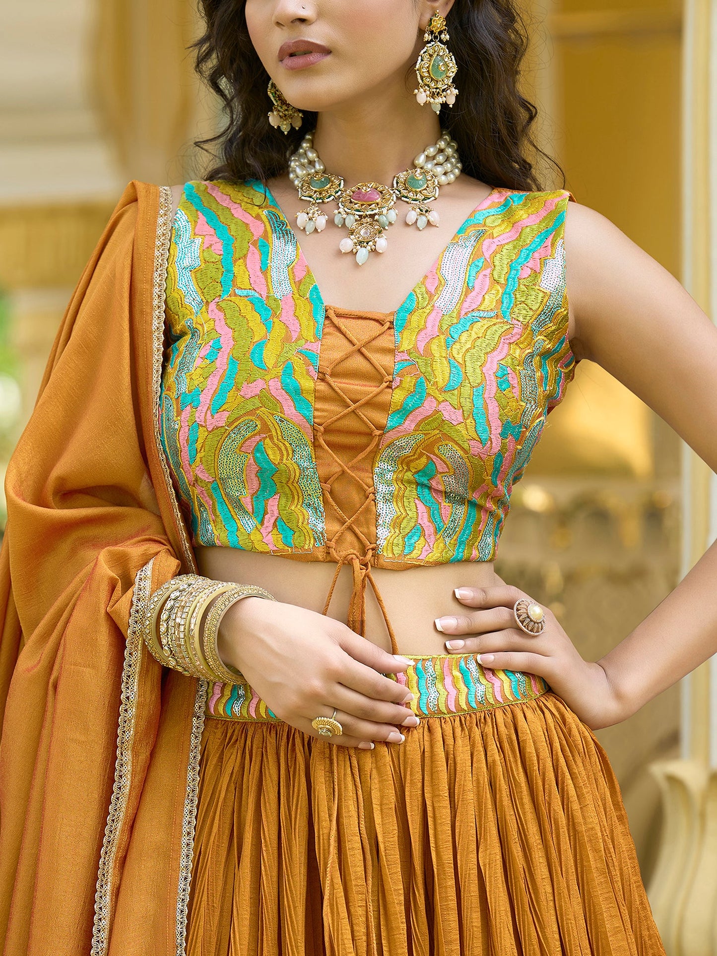Elina-Yellow Yellow Lehenga Choli