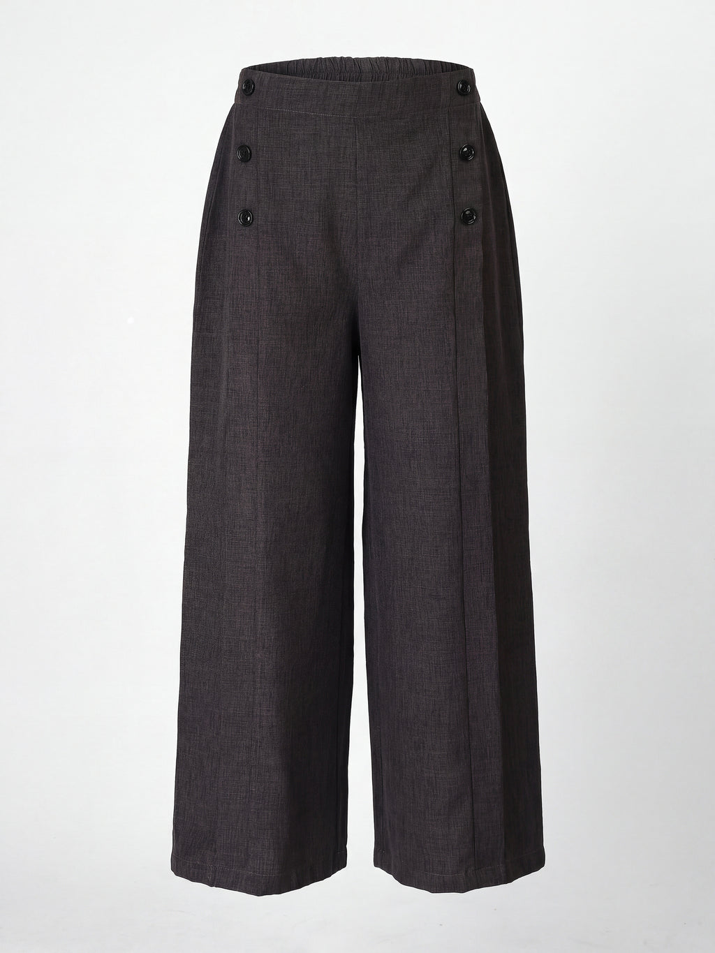 Relaxed Straight Leg Loose Fit Pleated High Rise Solid Trouser