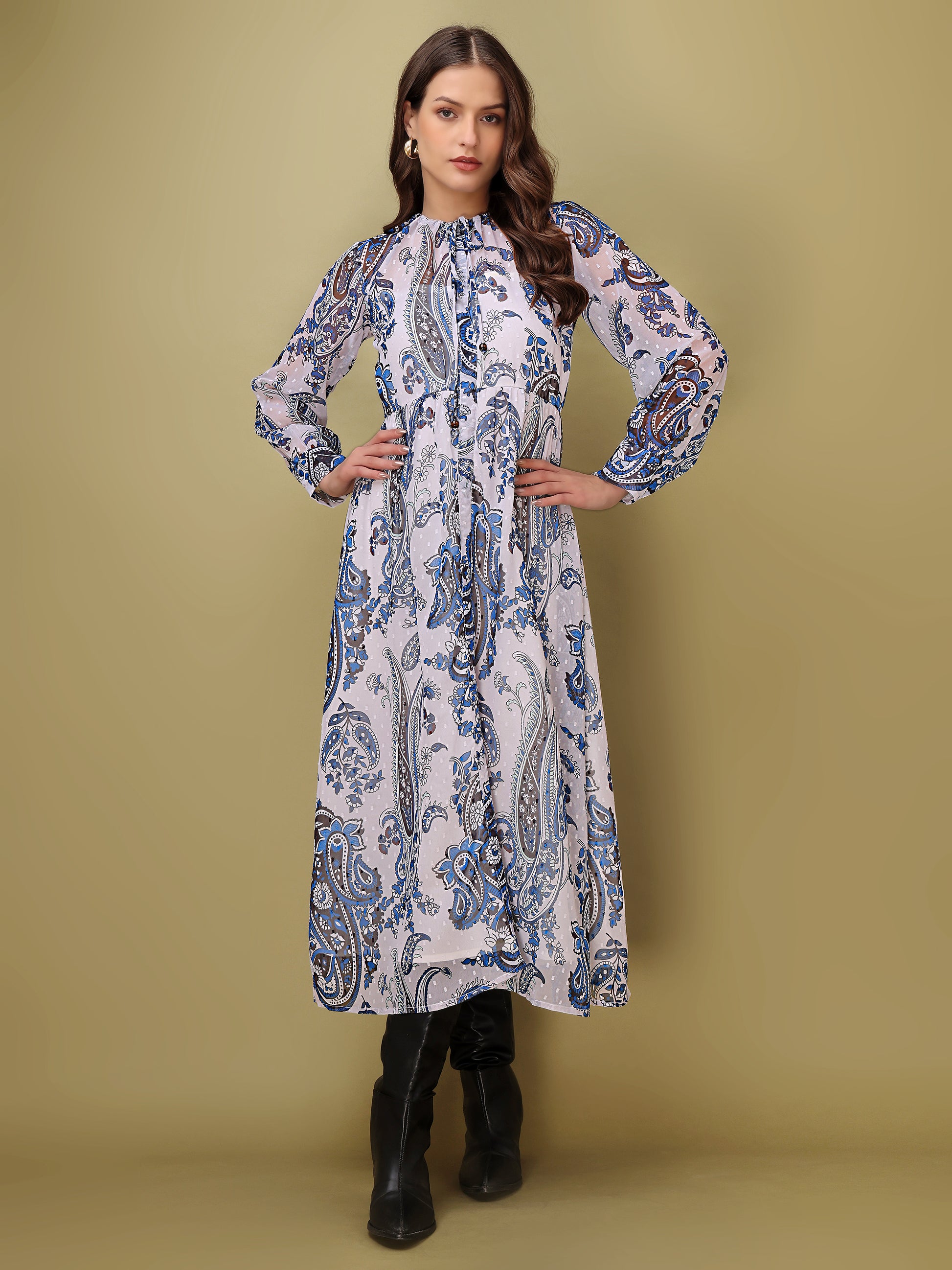 Women White Casual Midi/Calf Length dress Purvaja Women White Casual Midi/Calf Length dress Purvaja
