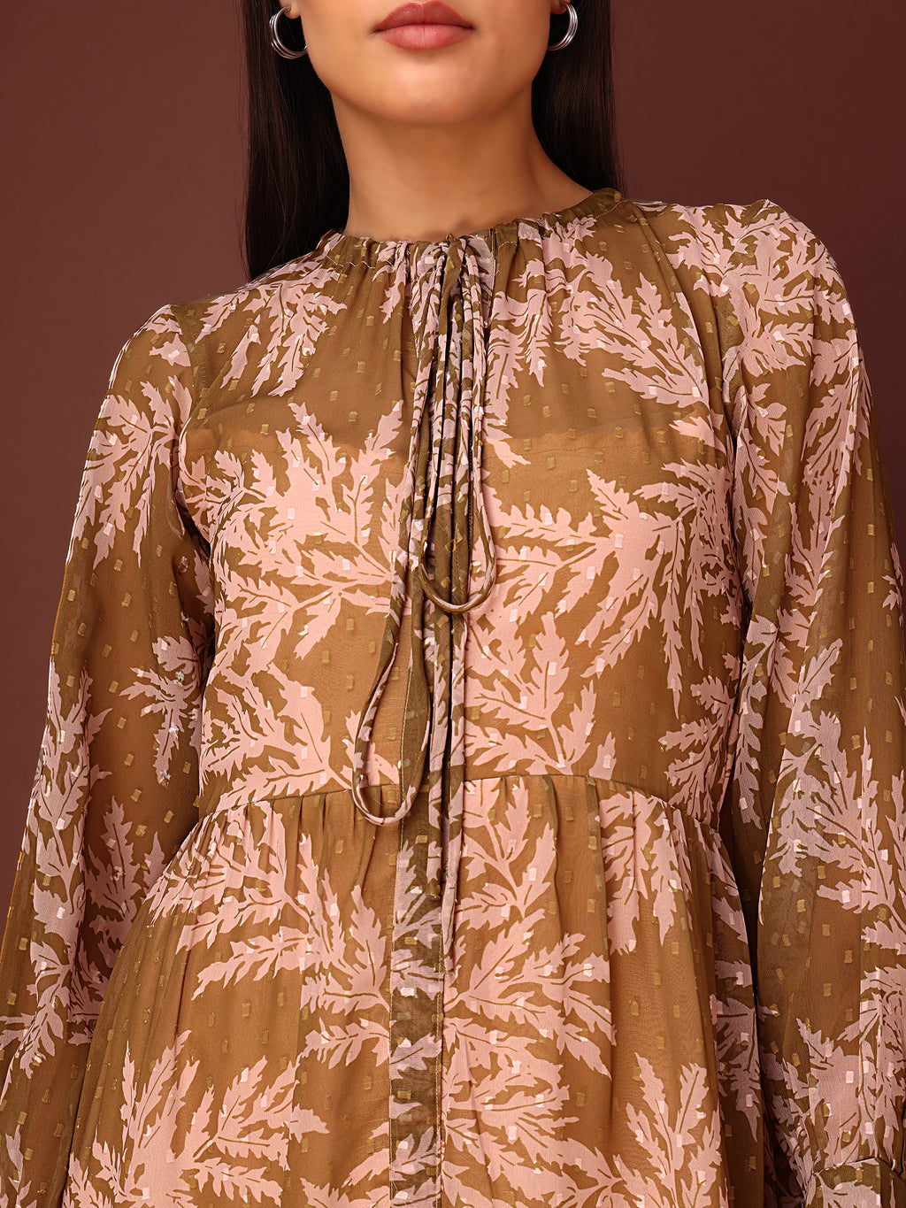 Women's Olive Casual Midi Calf Length dress