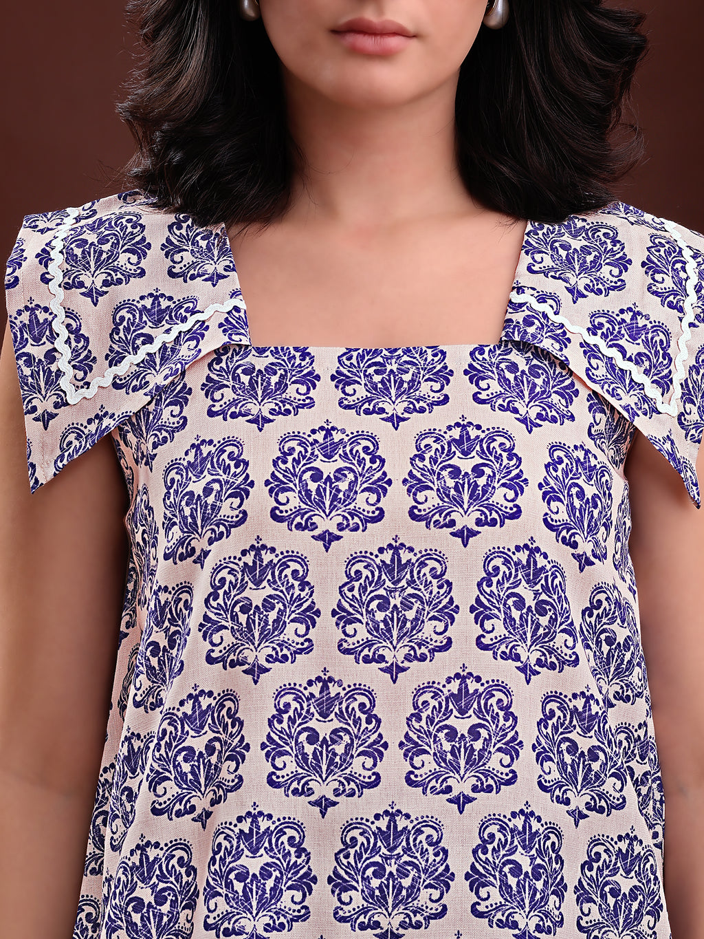 Women's Sleeveless Fit & Flare Mini with Square Neckline Beige Dress