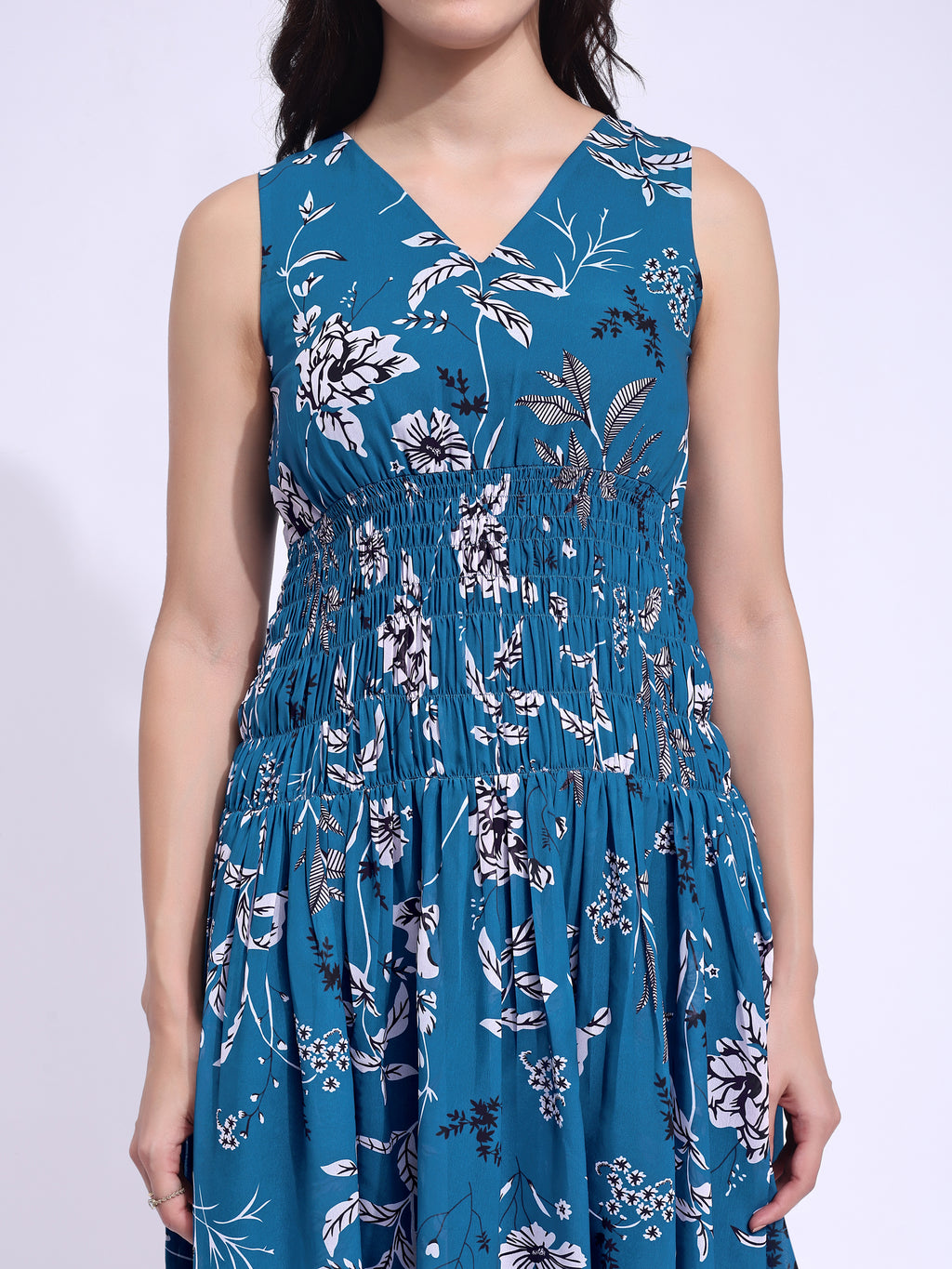 Sleeveless Mini Length Printed Dress