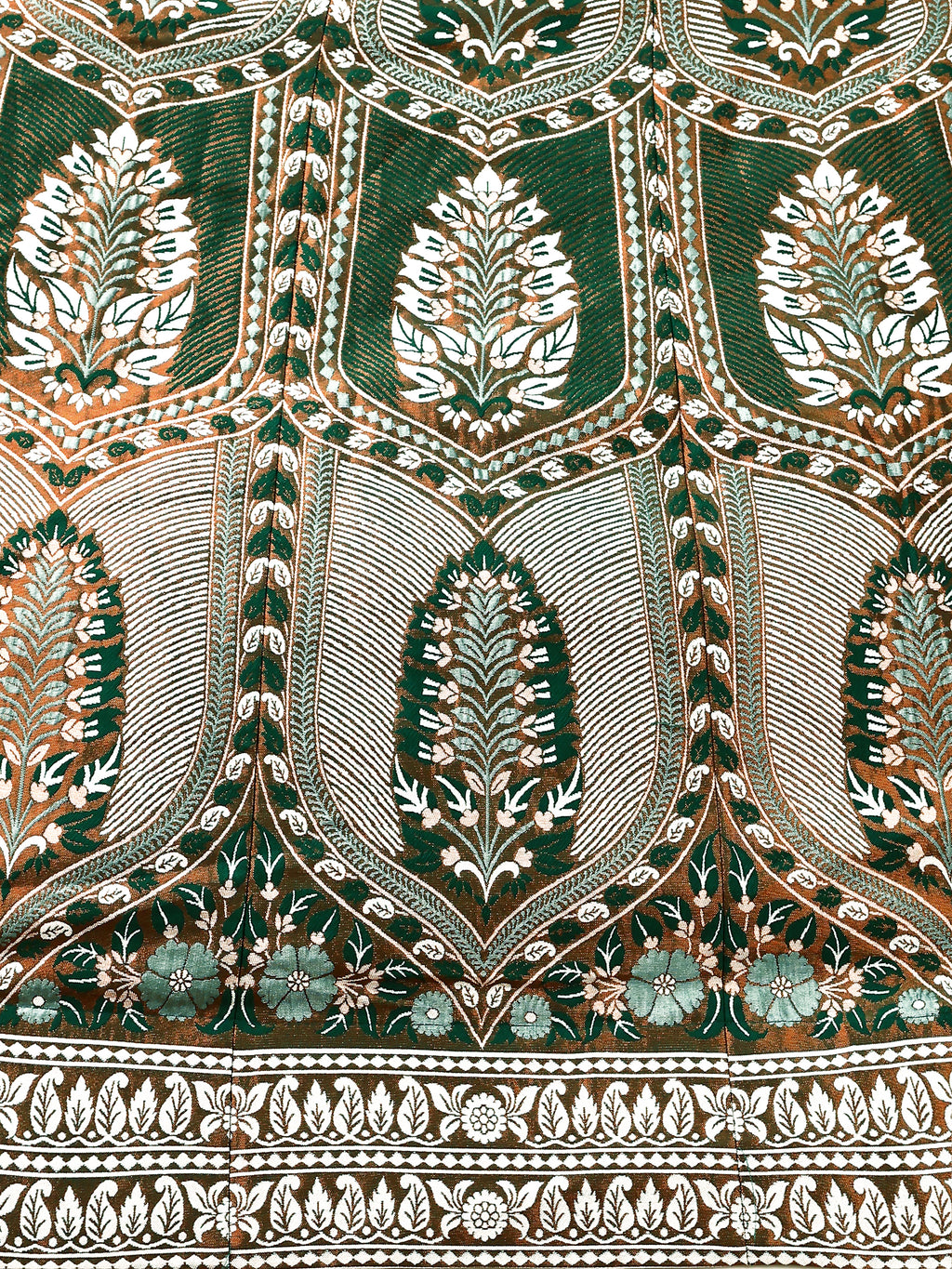 Kanjiwaram With Zari Dark Green Lehenga Choli