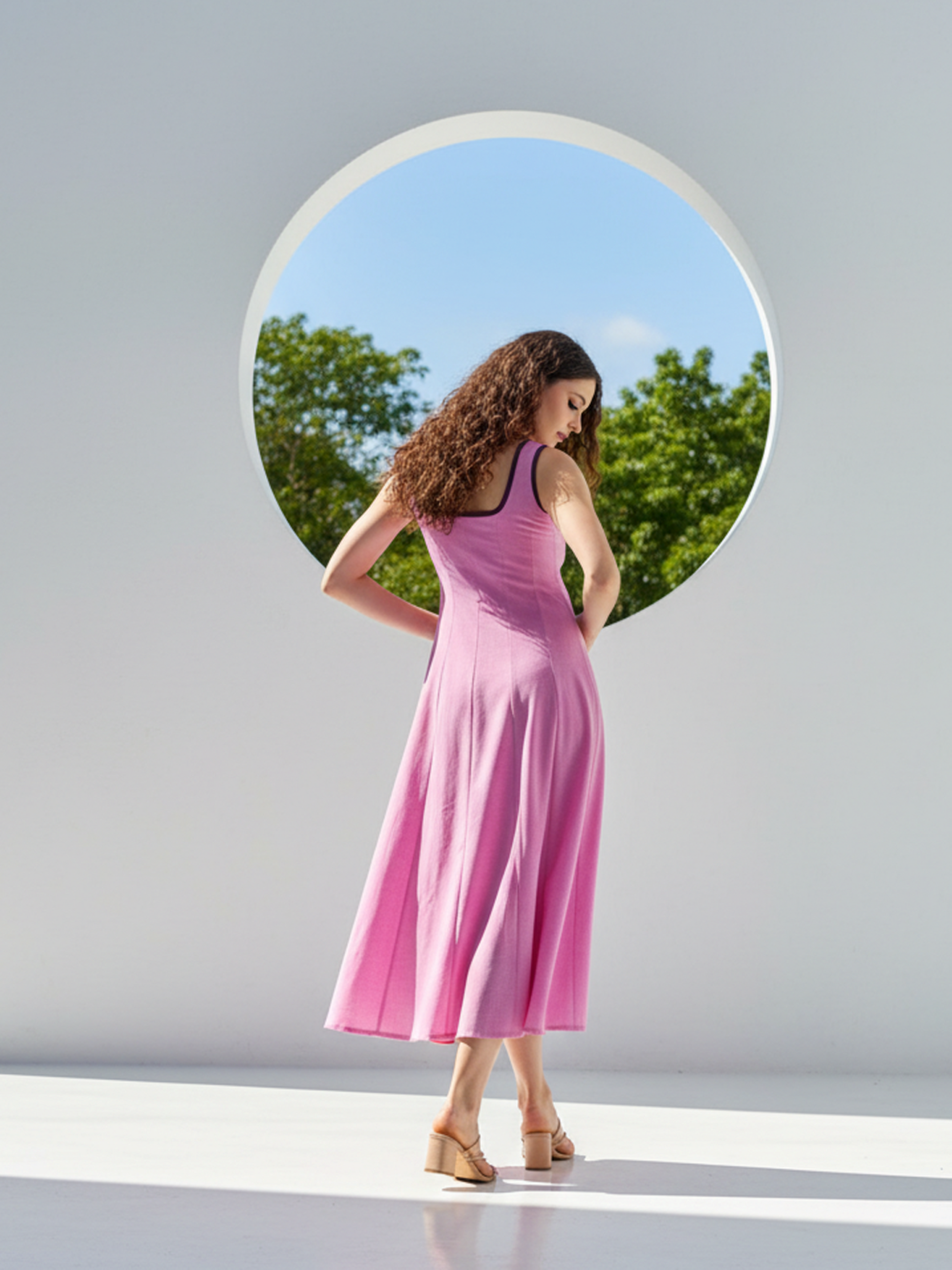 Women's Solid Pink Dress