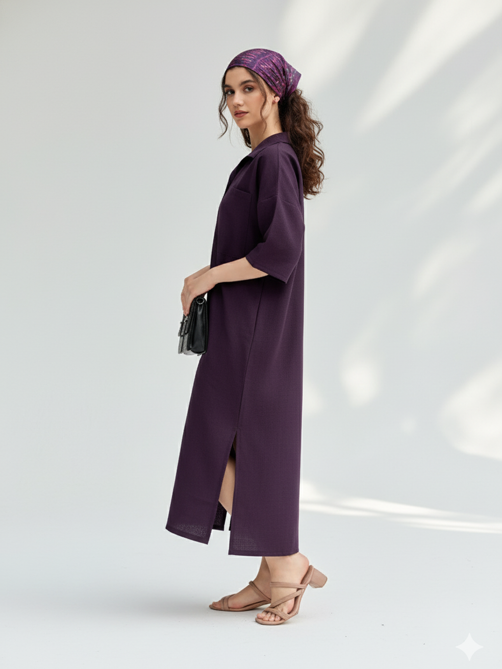 Women's Flared Wine Dress