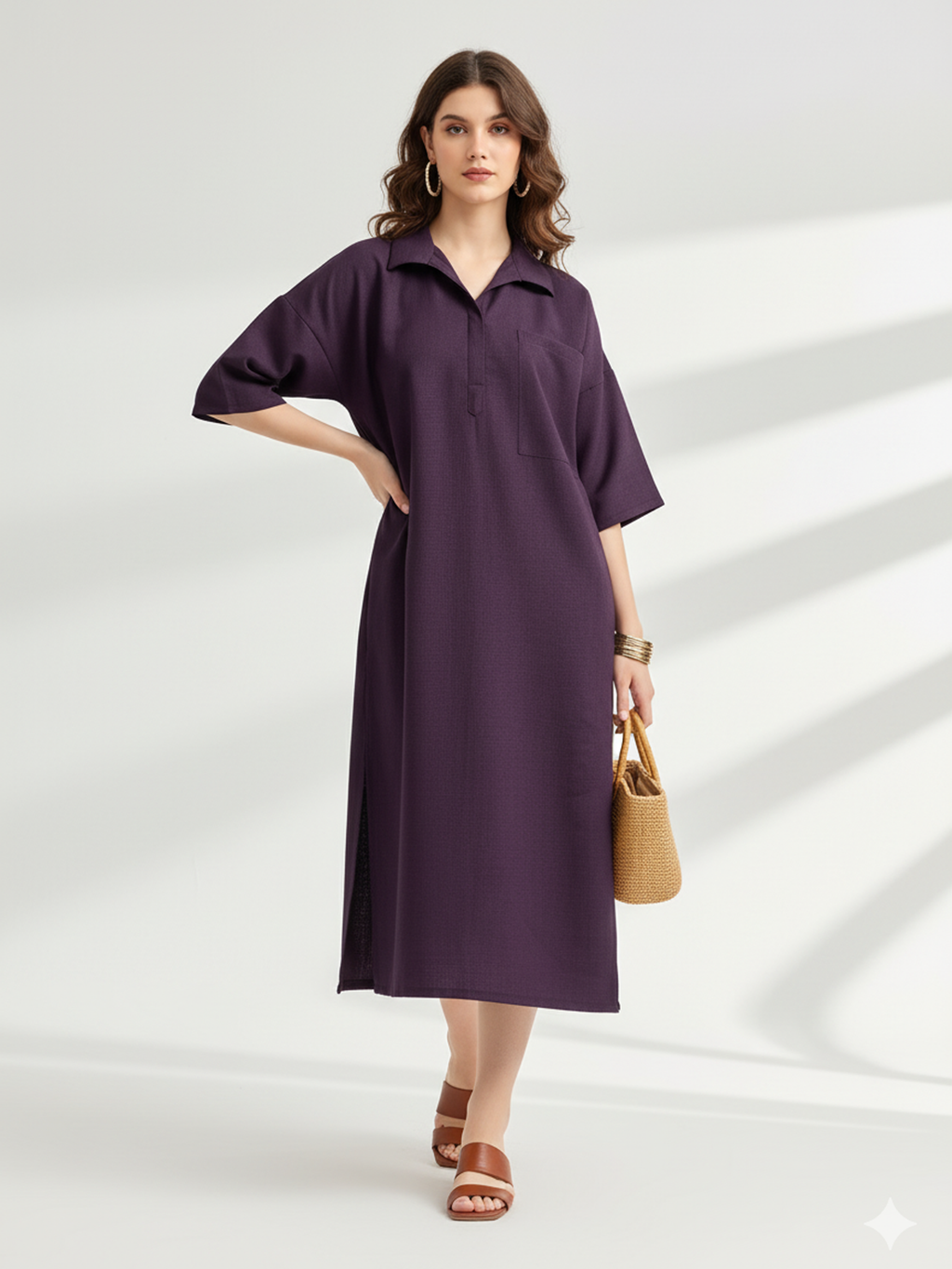 Women's Flared Wine Dress