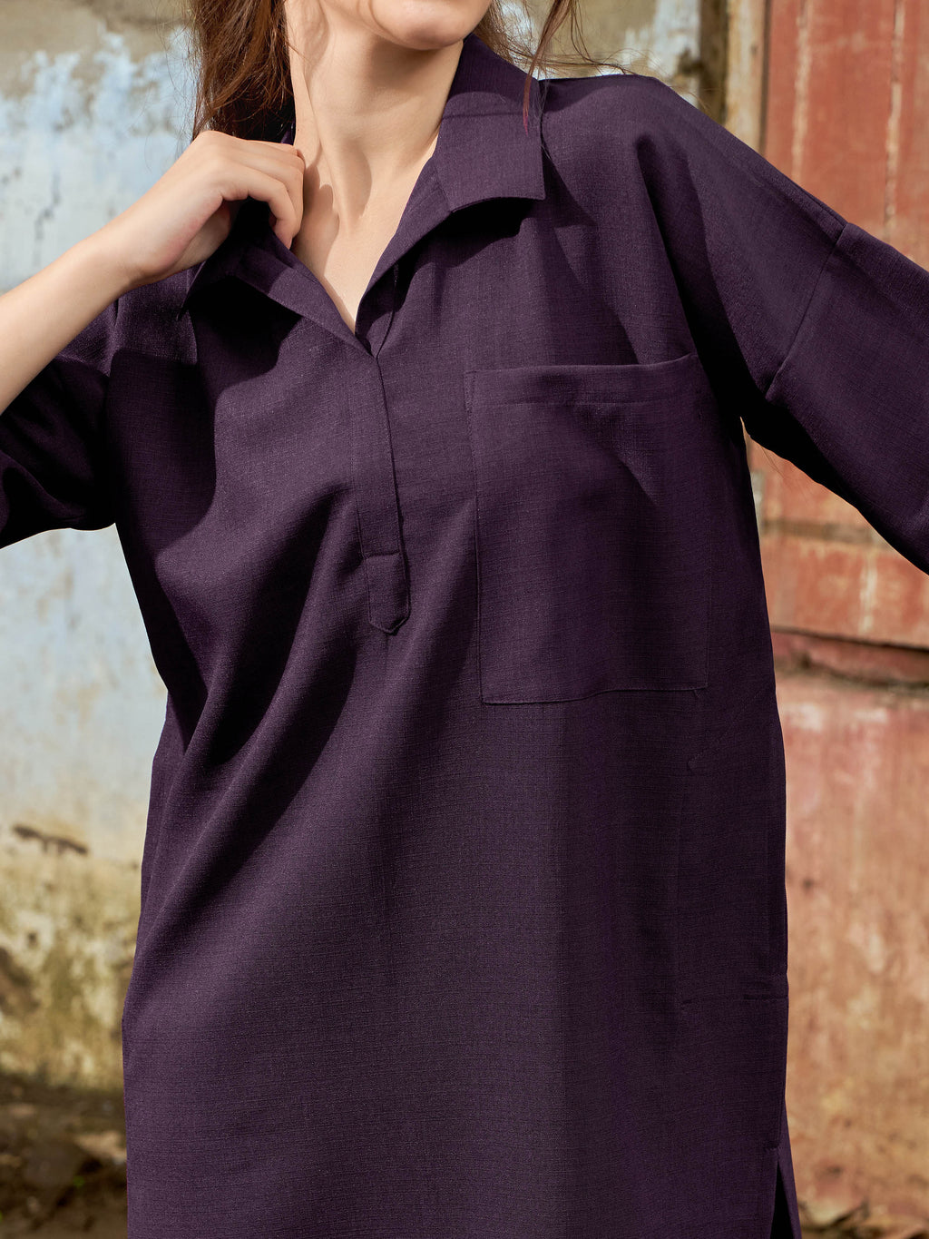 Women's Flared Wine Dress