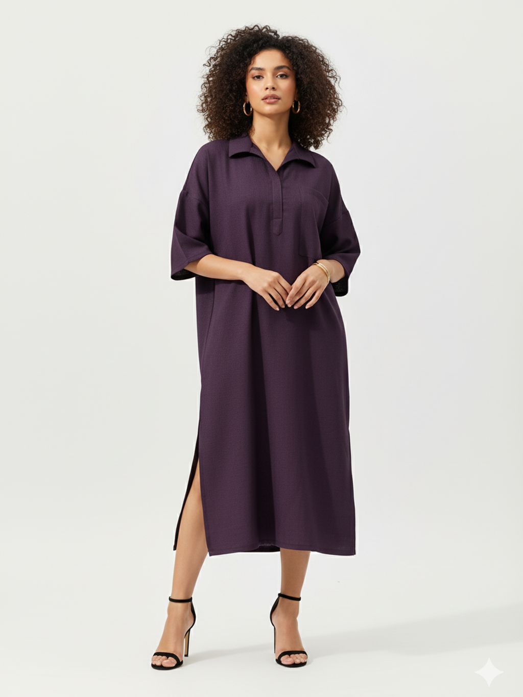 Women's Flared Wine Dress