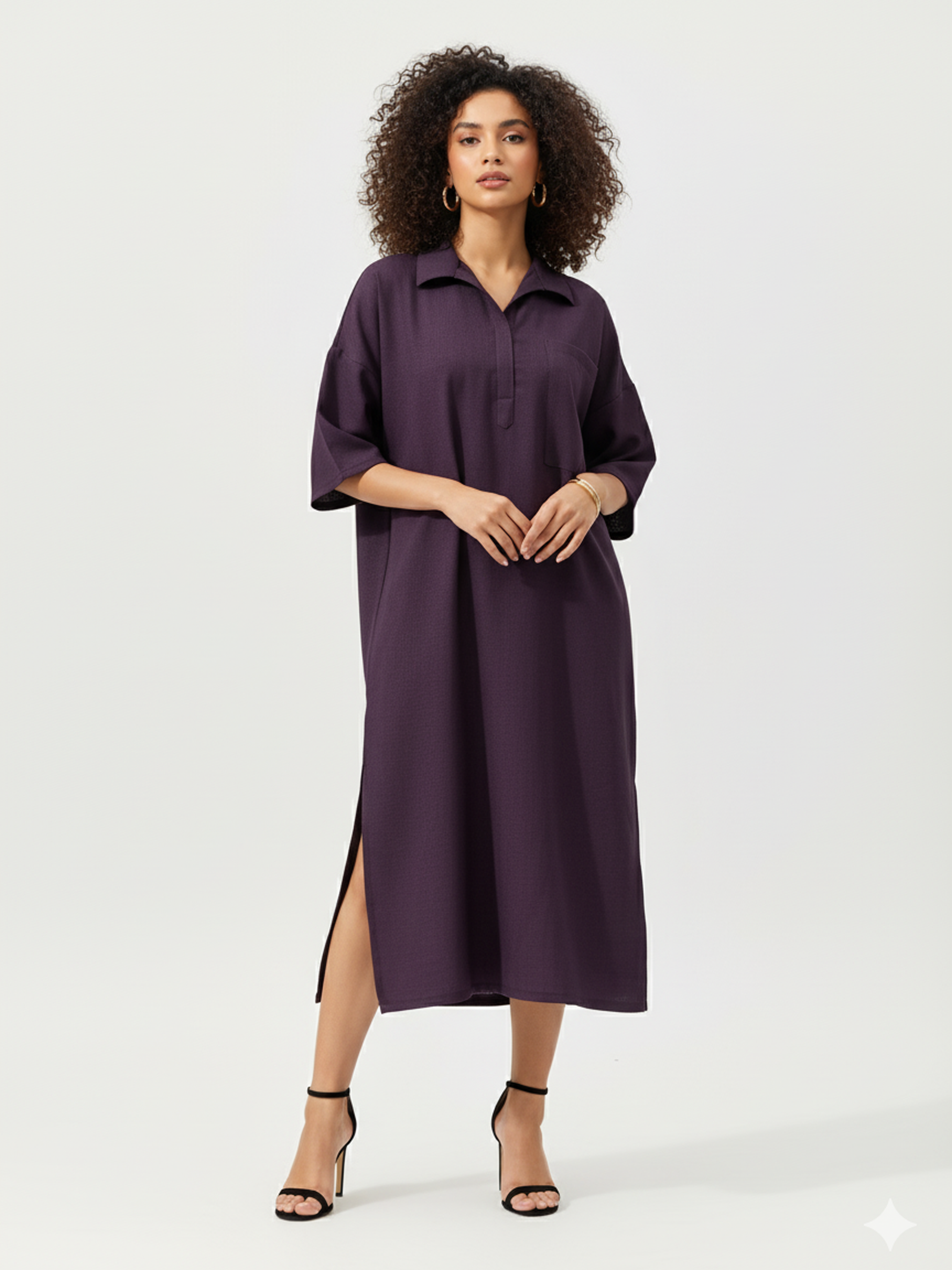 Women's Flared Wine Dress