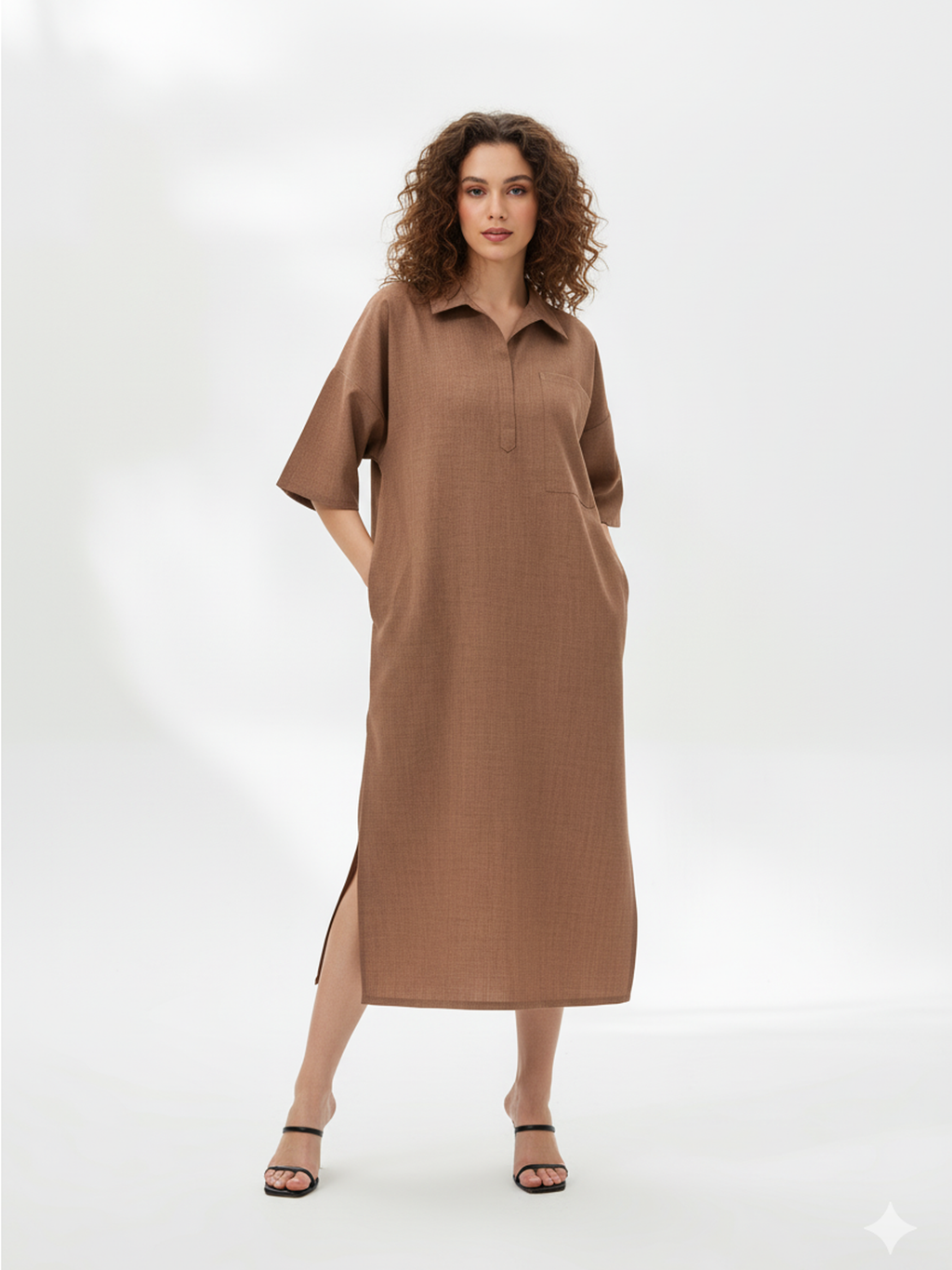 Women's Flared Brown Dress