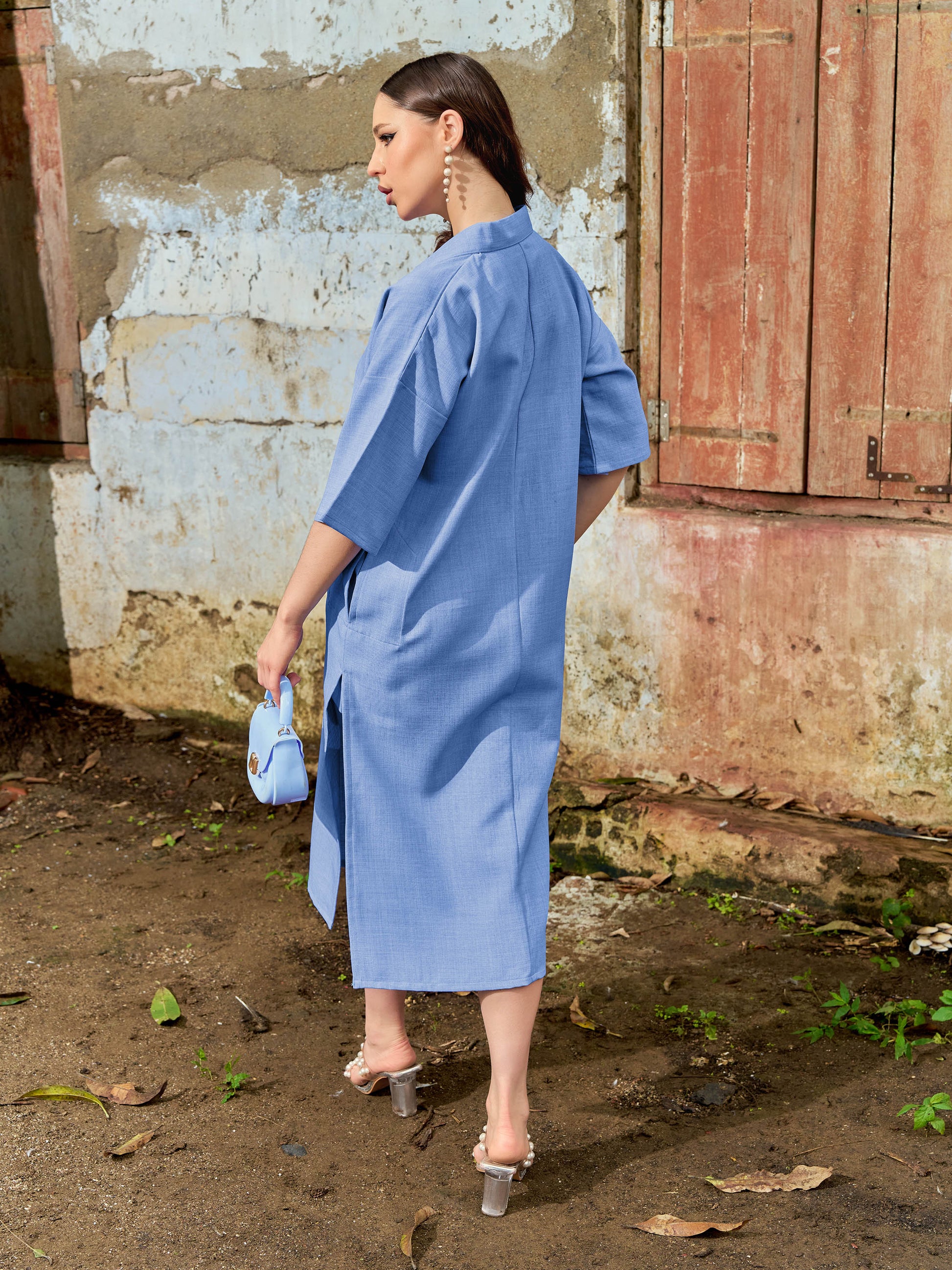 Women's Flared Blue Dress