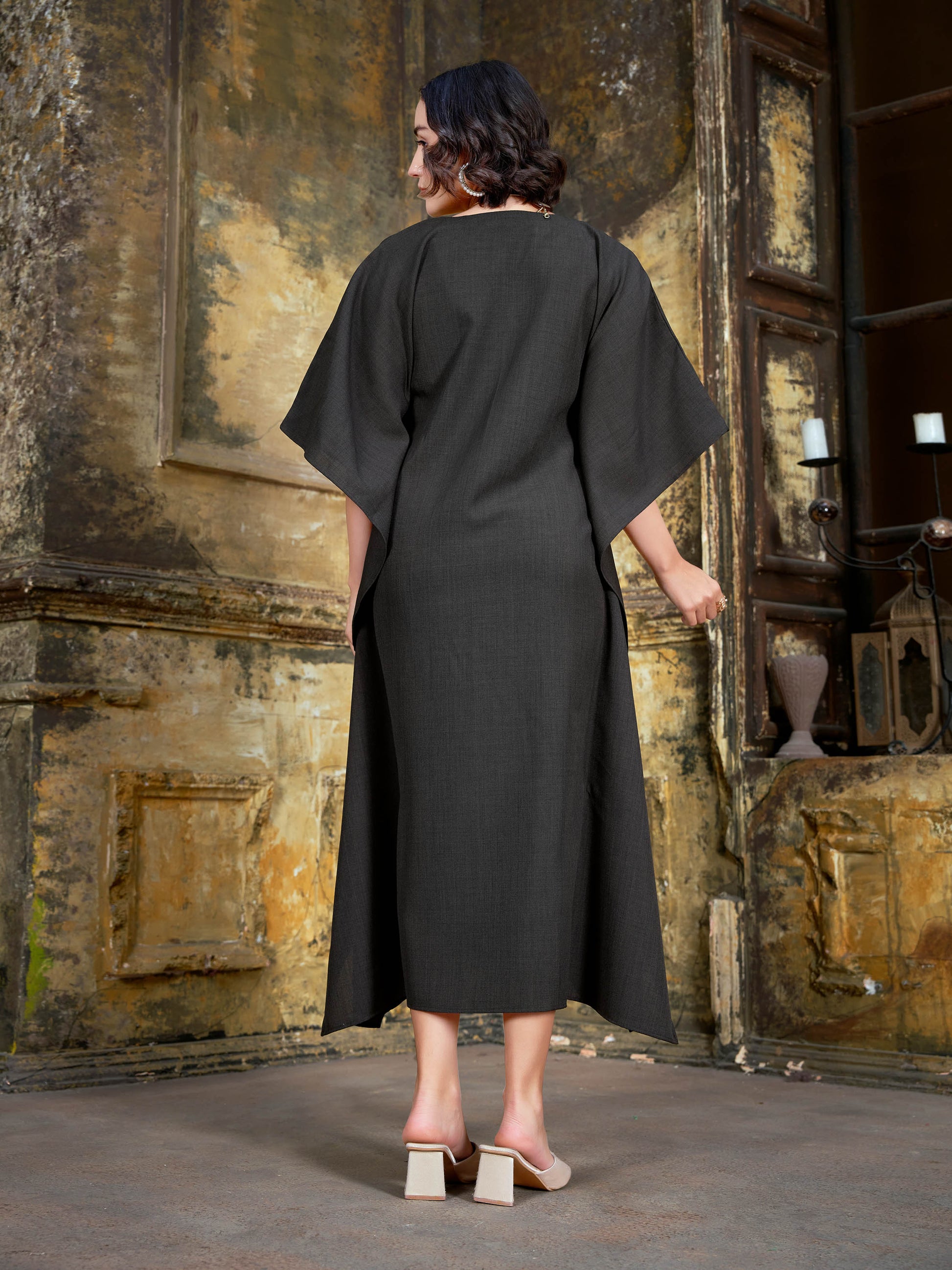 Women's Solid Midi Coco Dress