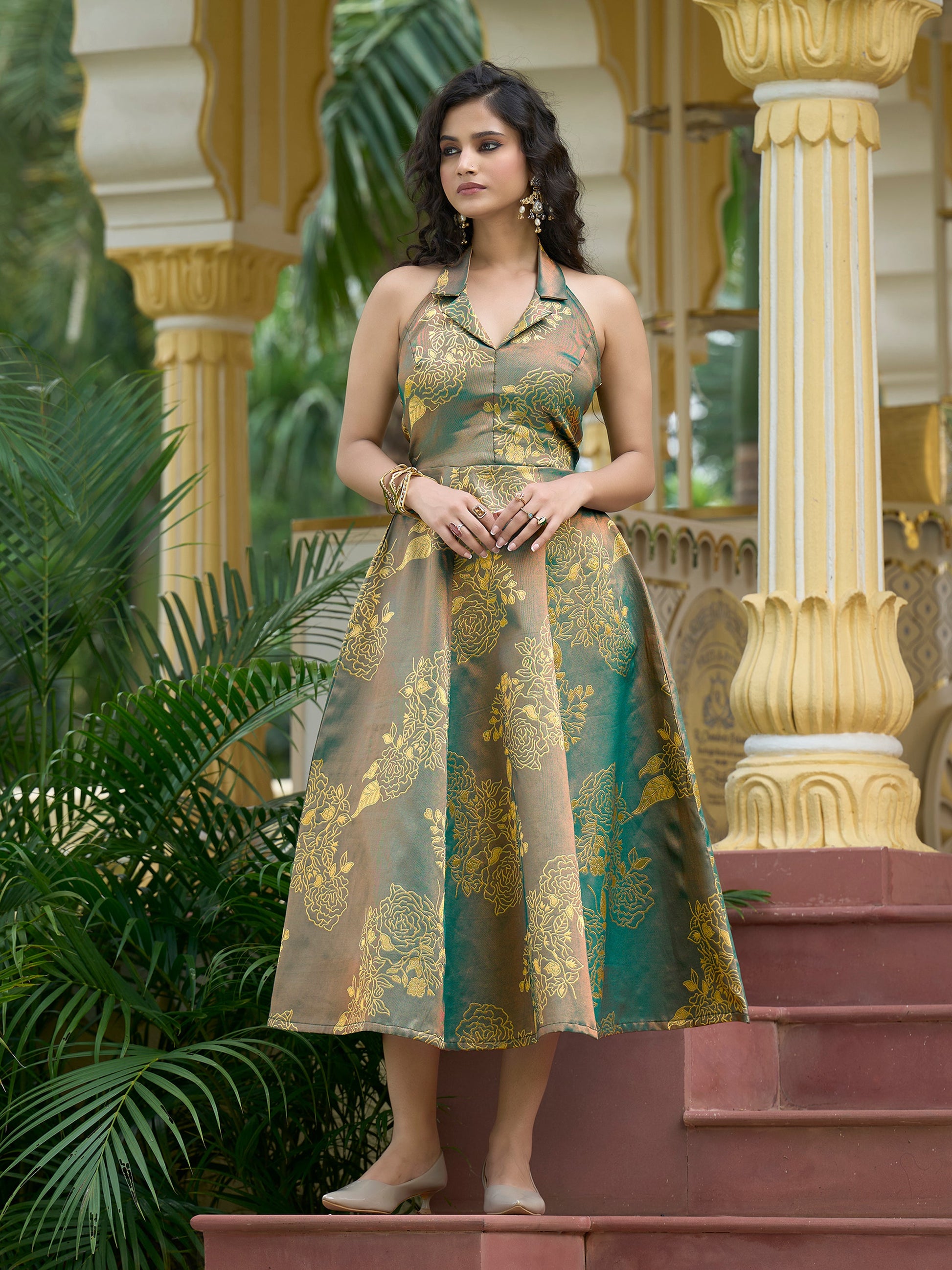 Embllished Midi Length Sleeveless dress