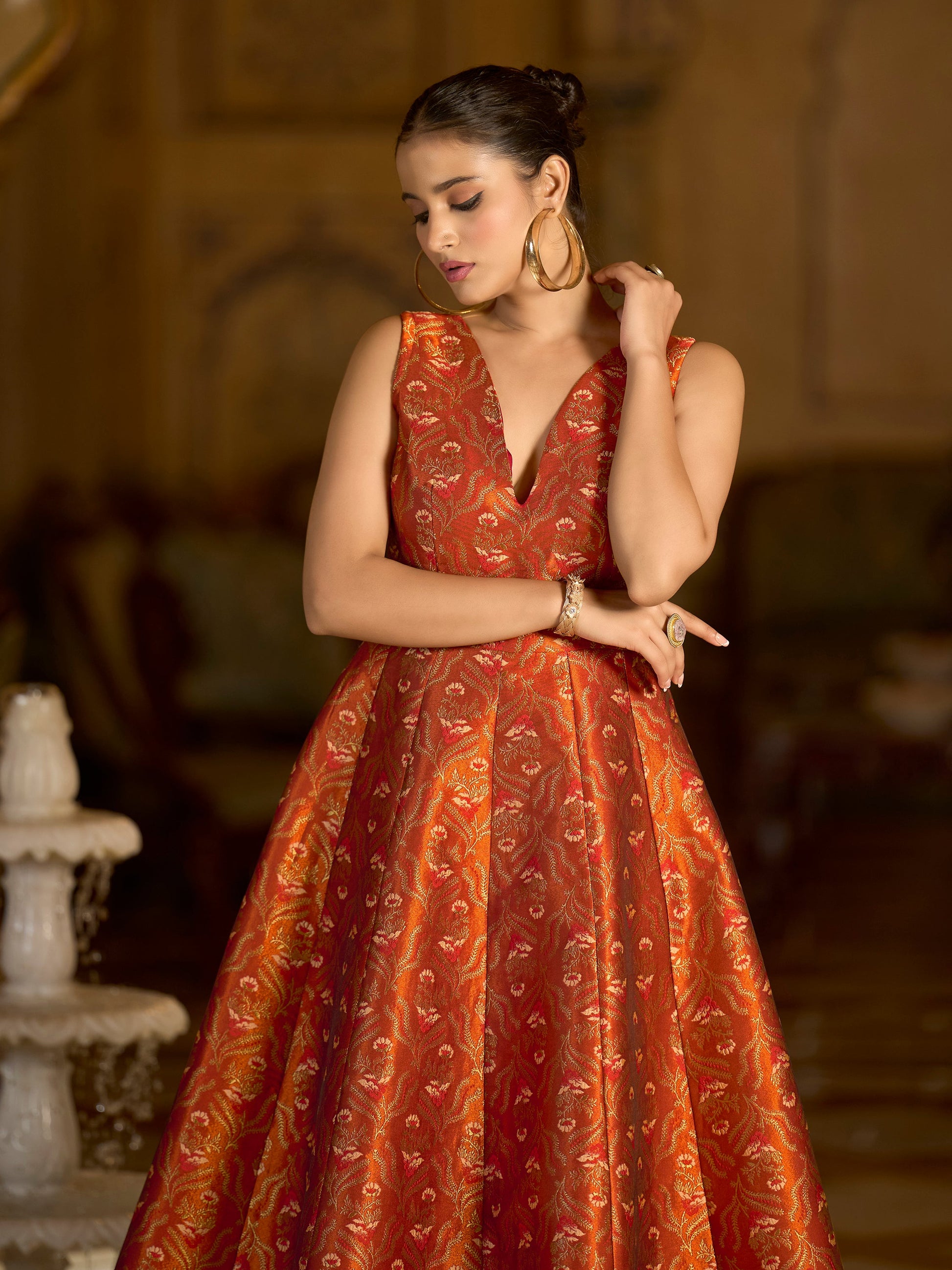 Midi length Sleeveless Embellished Dress