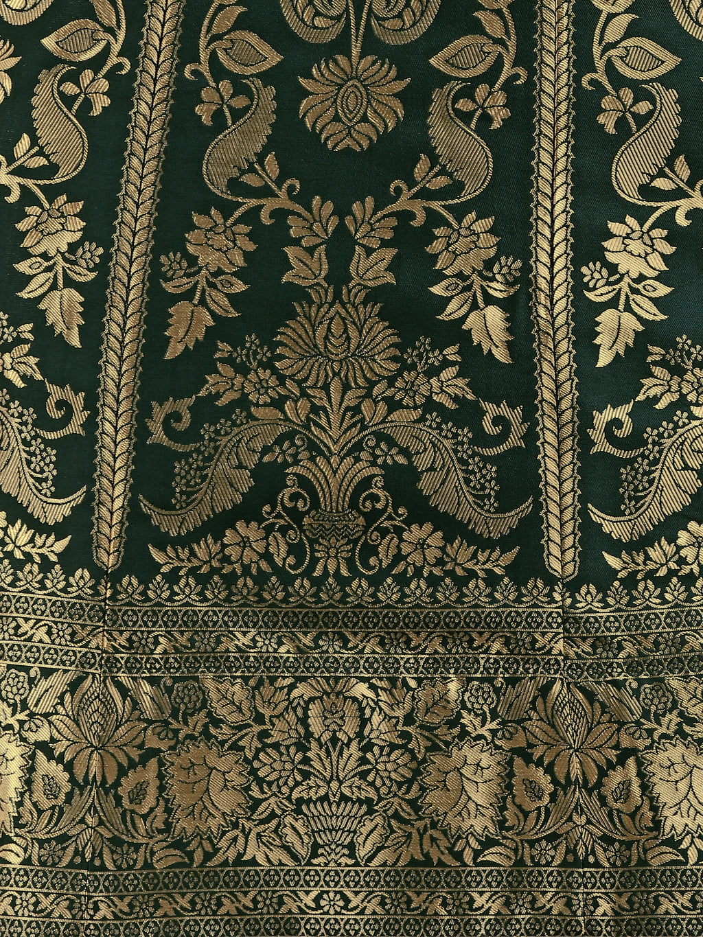 Floral Woven Kalidar Dark Green Lehenga Choli
