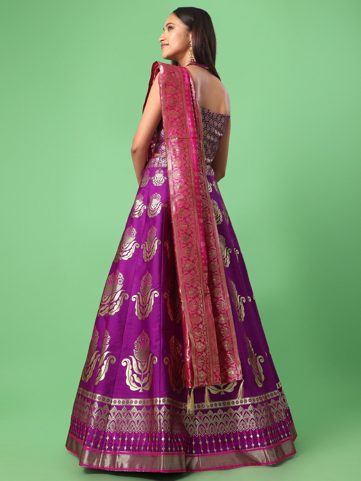 Classic Traditional Wear Wine Lehenga Choli