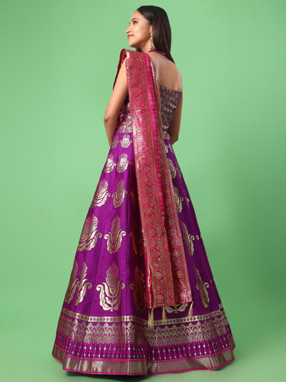 Classic Traditional Wear Wine Lehenga Choli