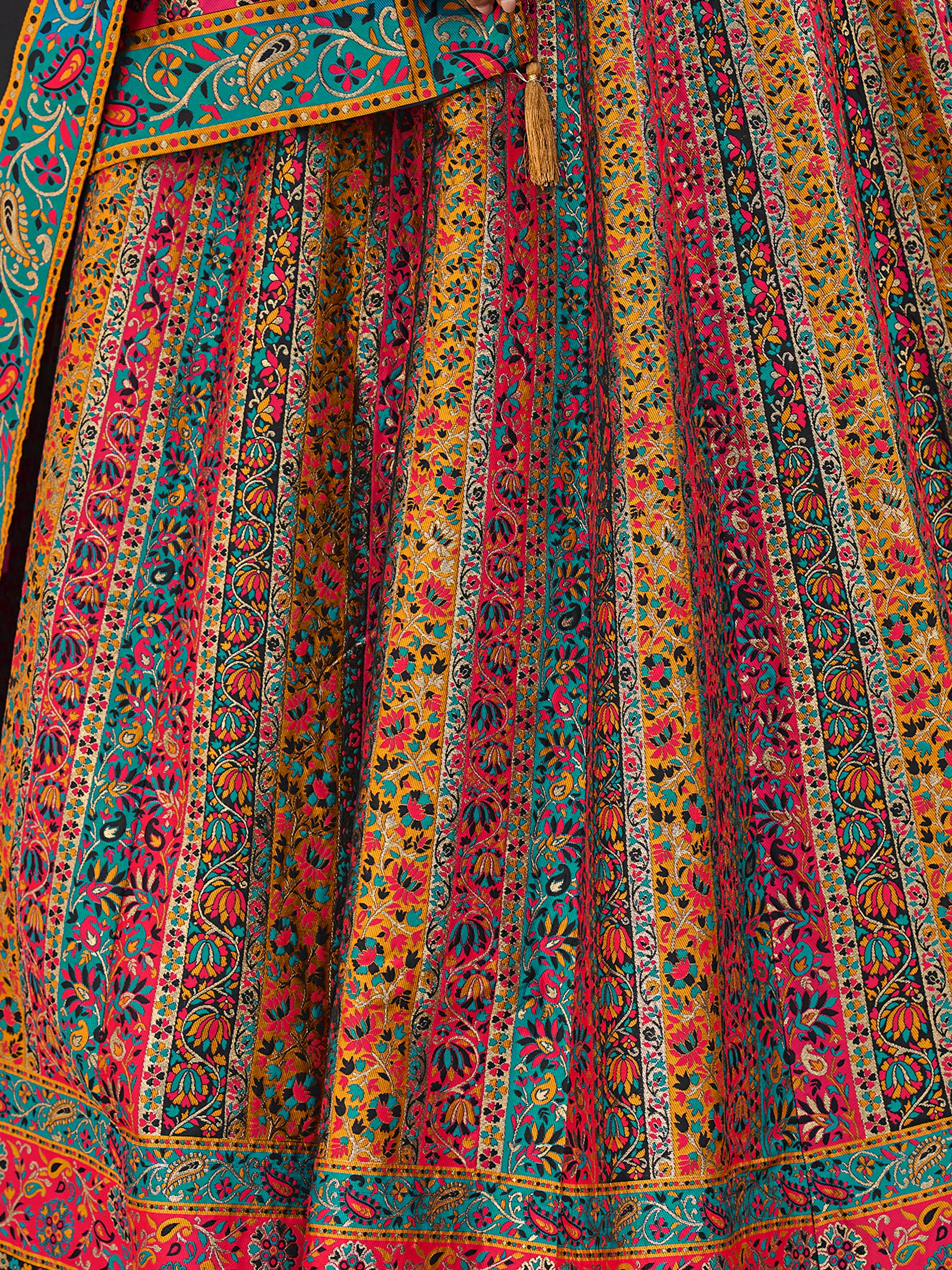 Women's Black Jacquard Crape Lehengas