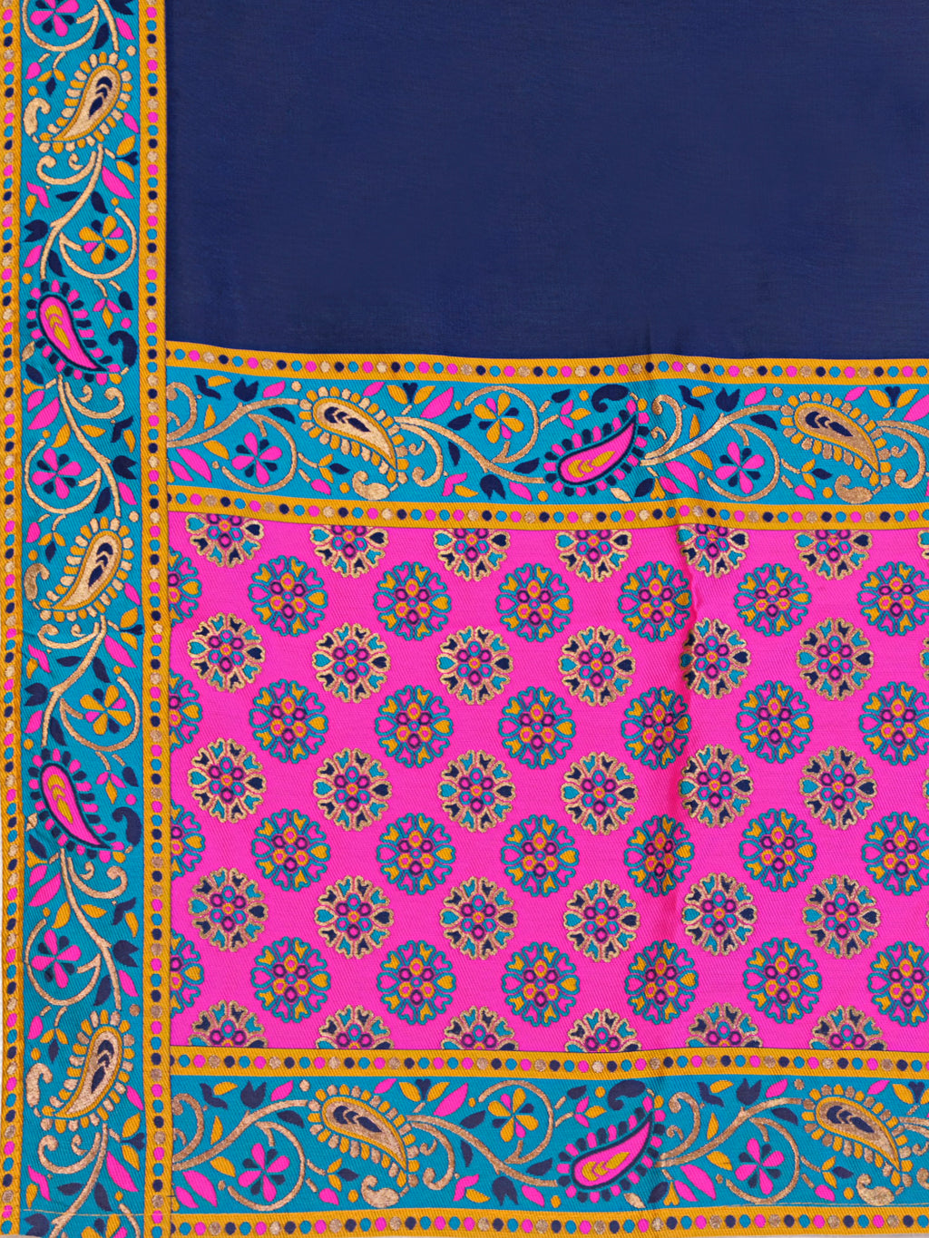 Women's Navy-Blue Jacquard Crape Lehengas