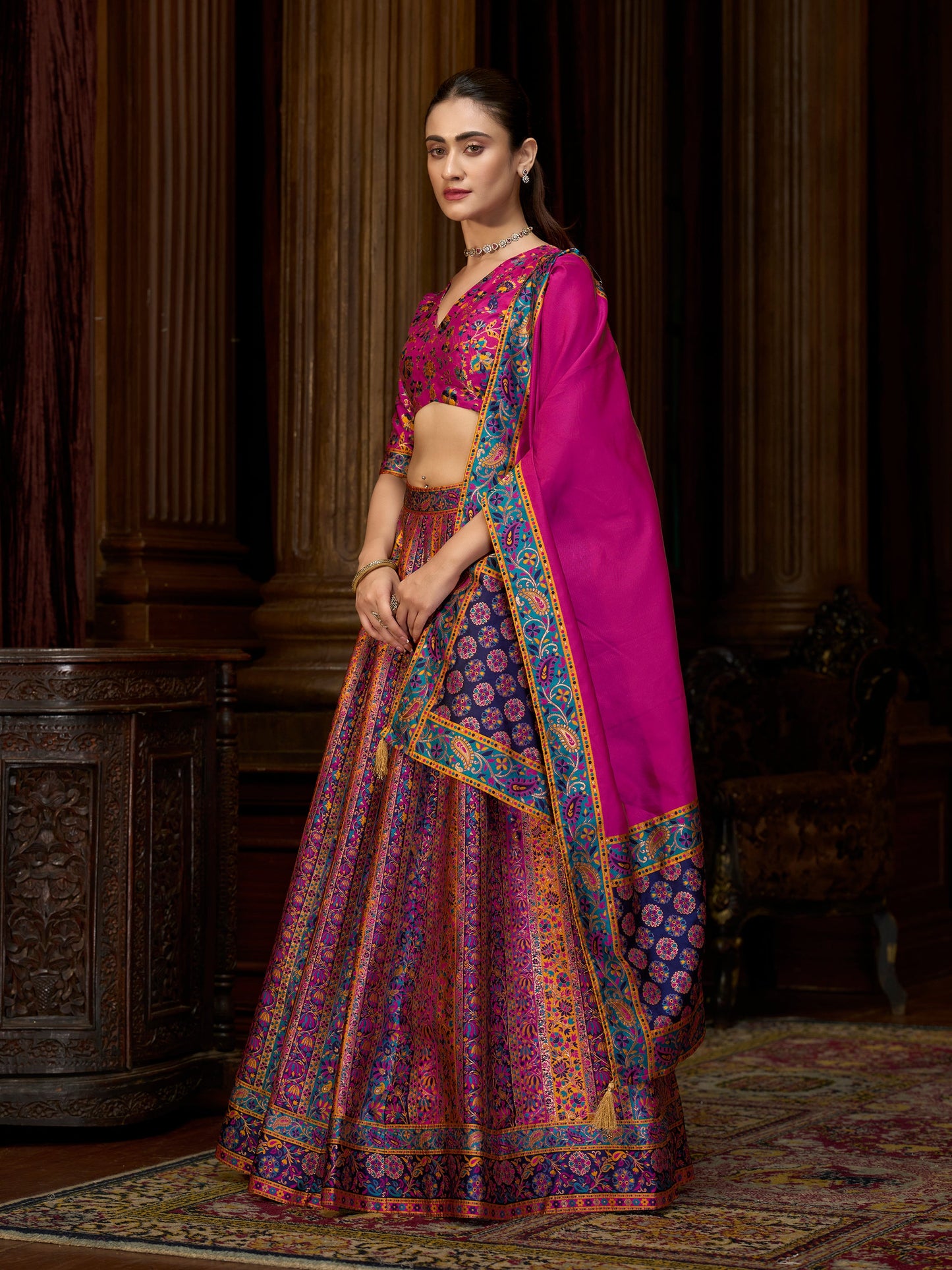 Hira-Pink Pink Lehenga Choli
