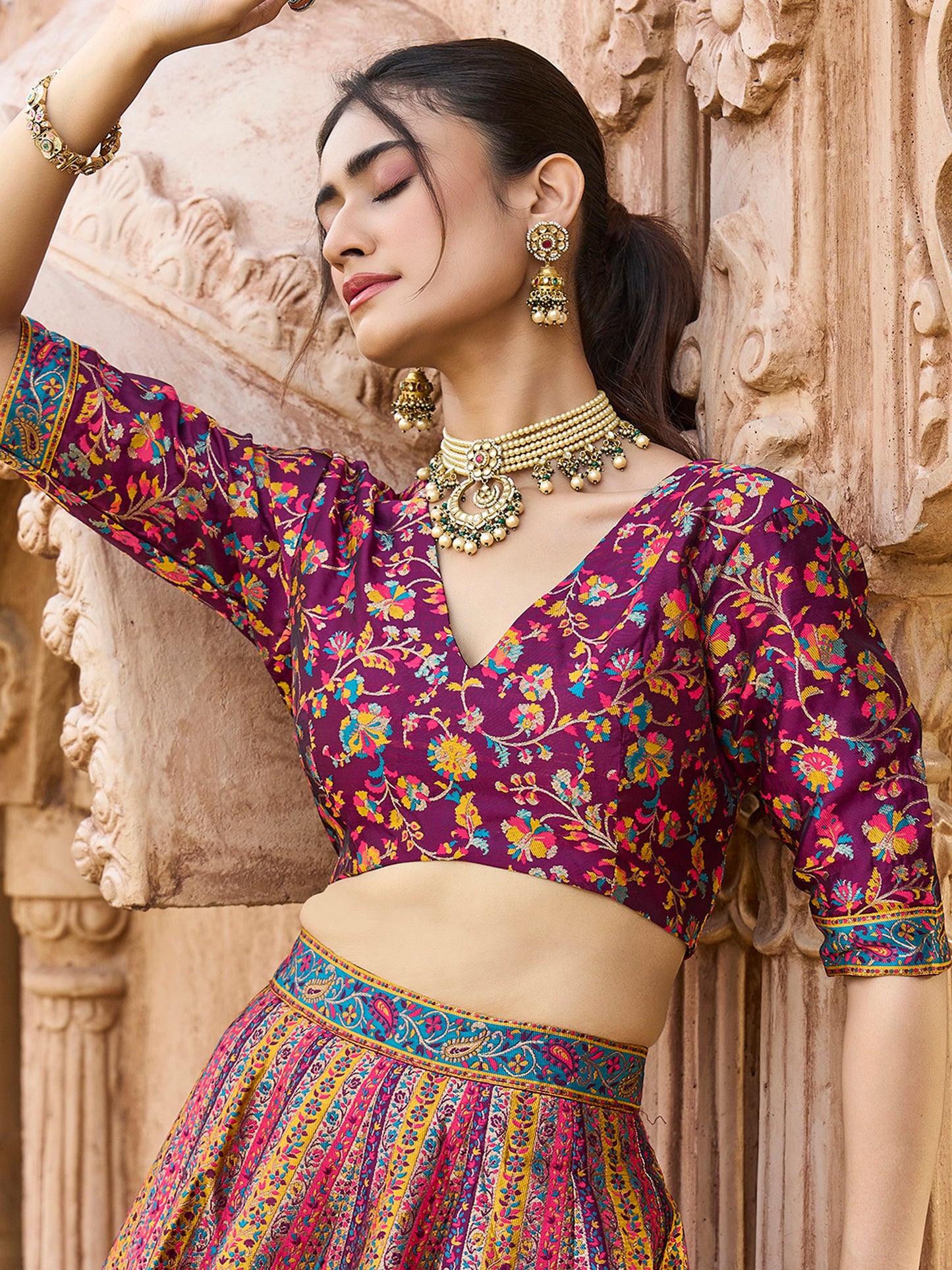 Hira-Wine Wine Lehenga Choli