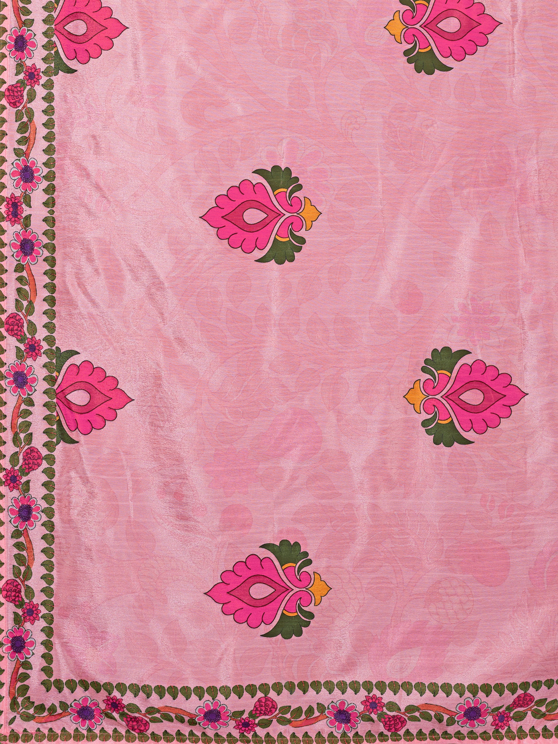 Women's Pink Chinon Lehengas