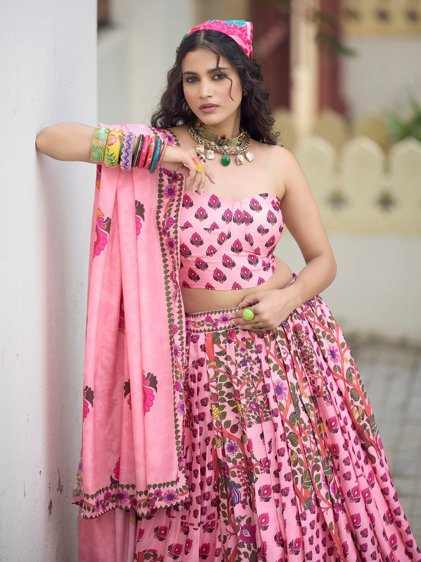 Hiya-Pink Pink Lehenga Choli