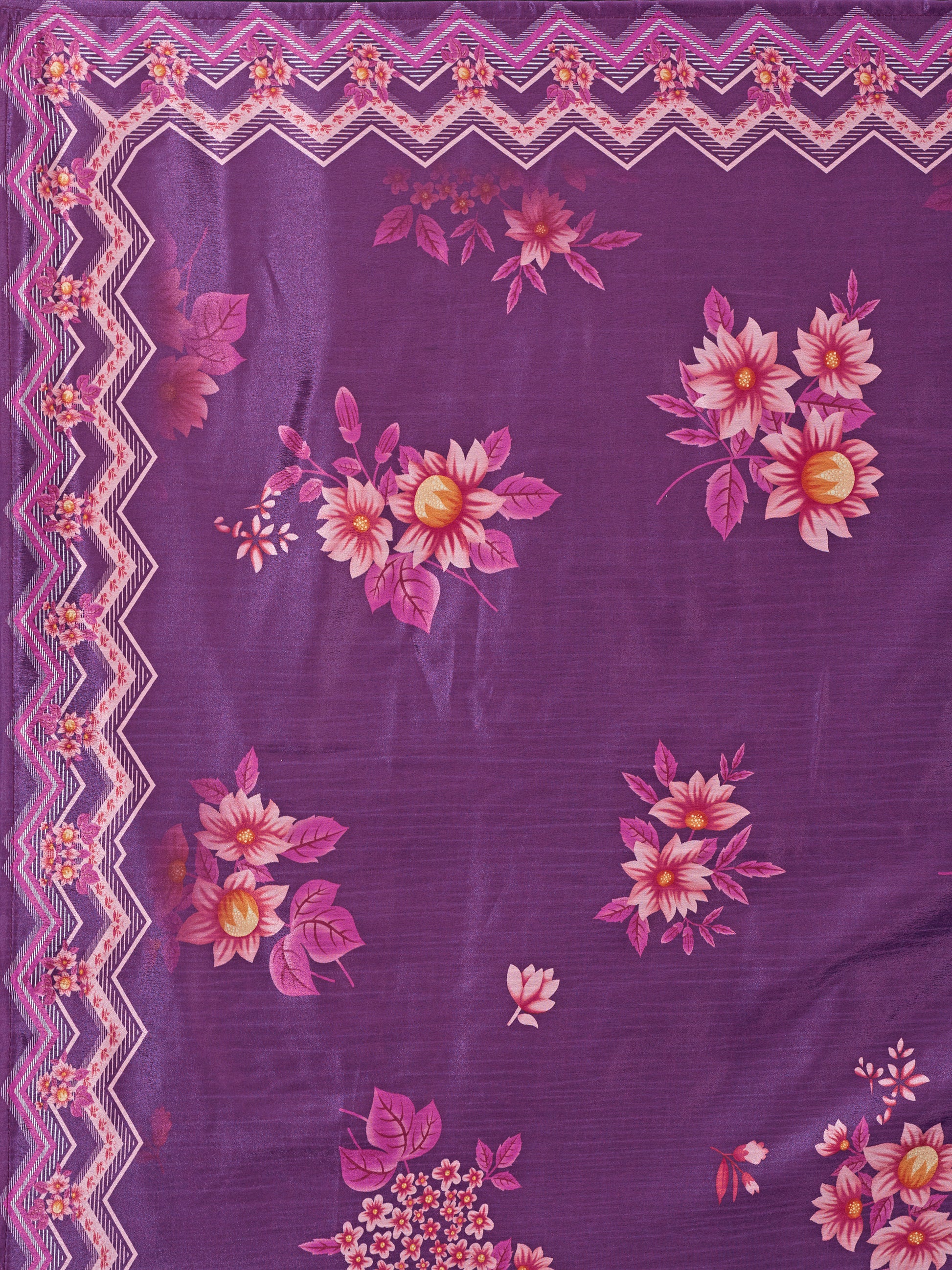 Women's Purple Chinon Lehengas