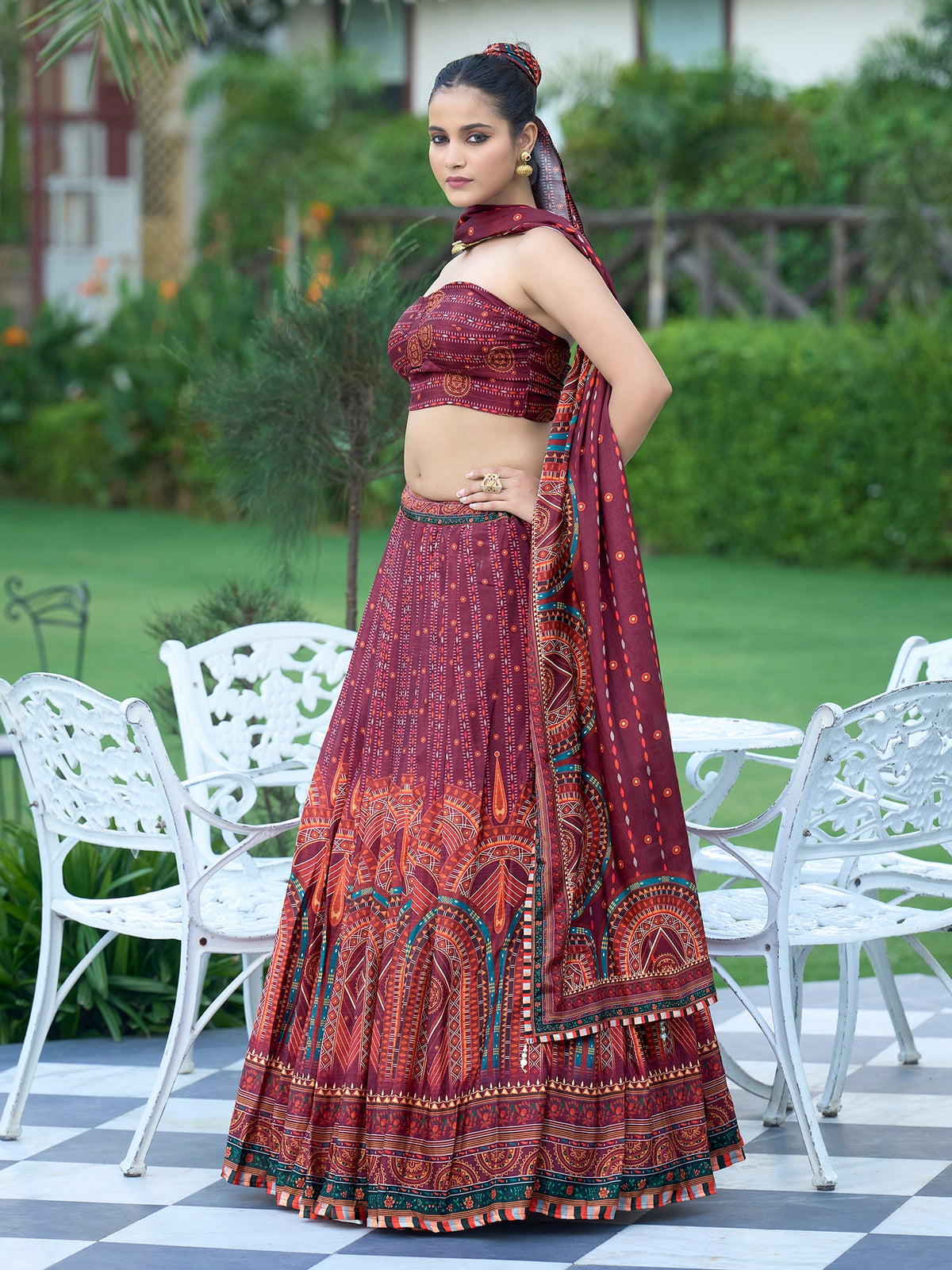 Hiya-Wine Wine Lehenga Choli