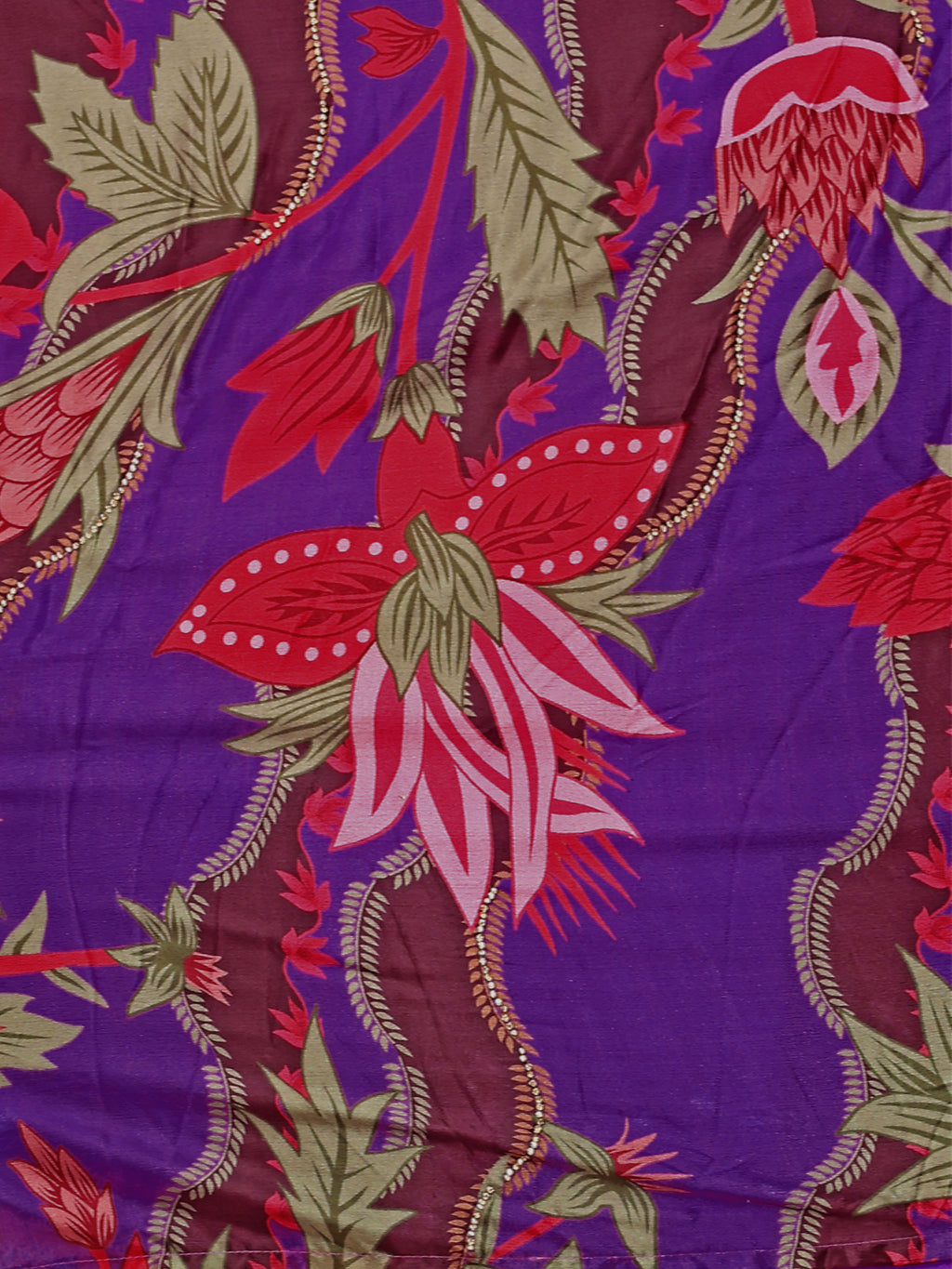 Chinon Printed With Siroski Work Purple Lehenga Choli