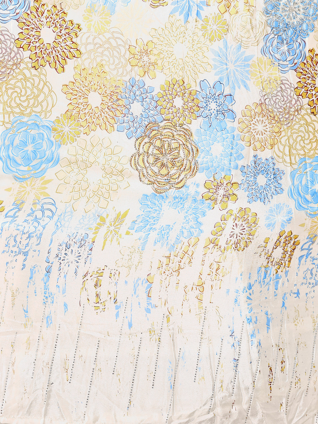 Chinon Printed With Siroski Work Yellow Lehenga Choli