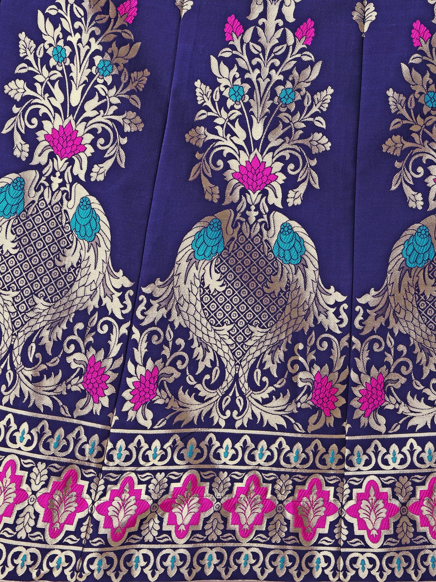 Enhanced Fish Motifs Navy Blue Lehenga Choli