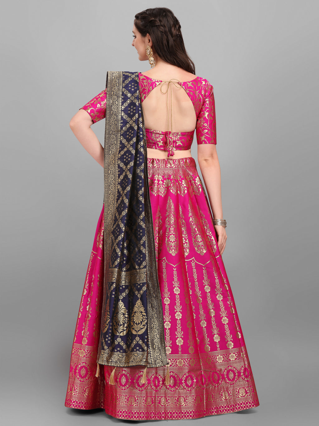 Women Kalidar Pink Lehenga Choli