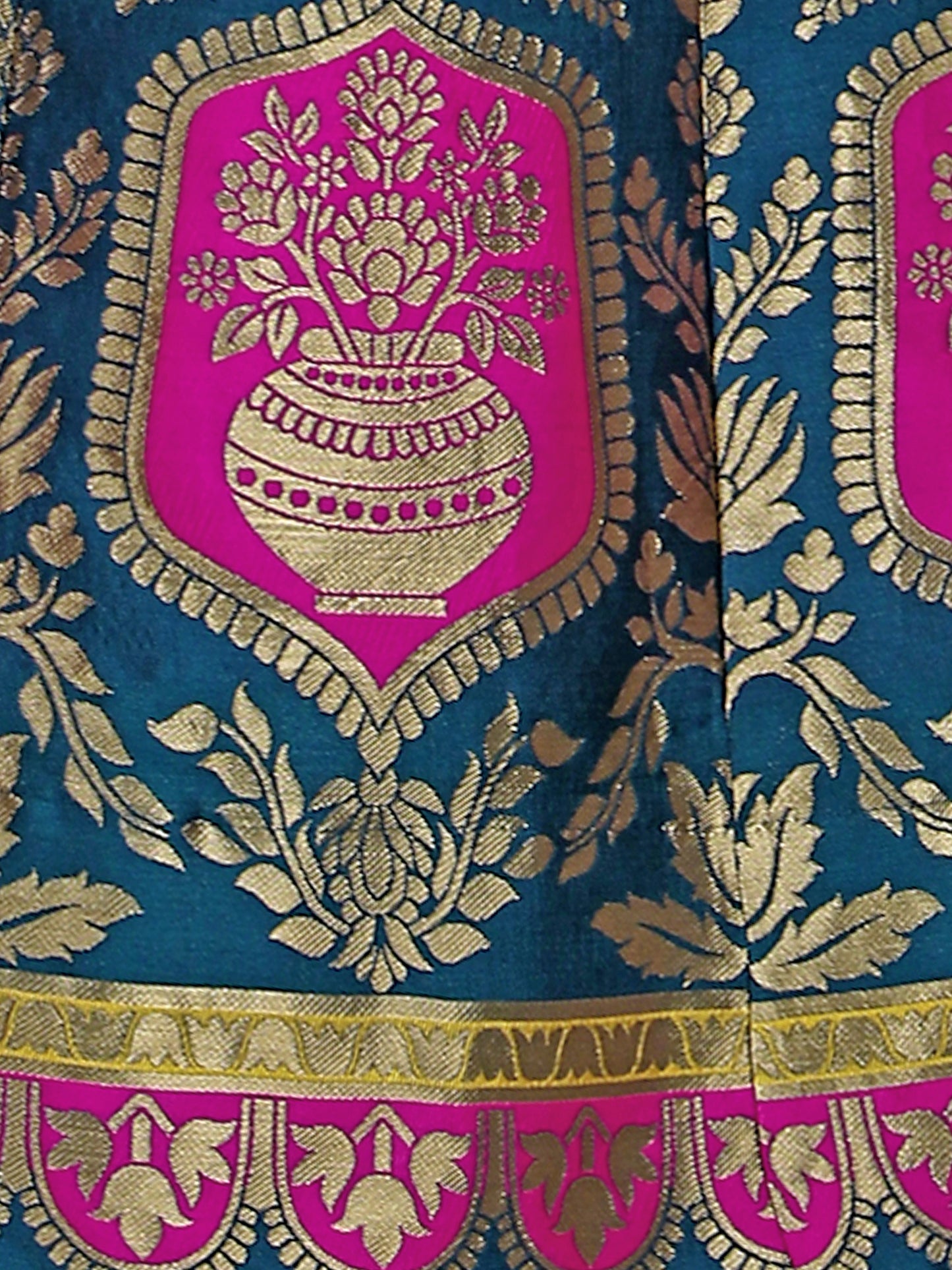 Embellished Woven Kalidar Rama Lehenga Choli