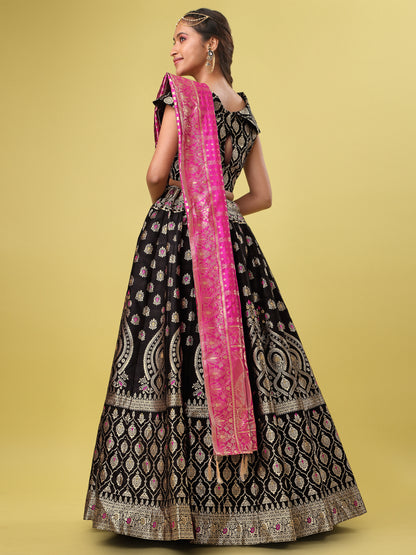 Embellished With Small Design Black Lehenga Choli