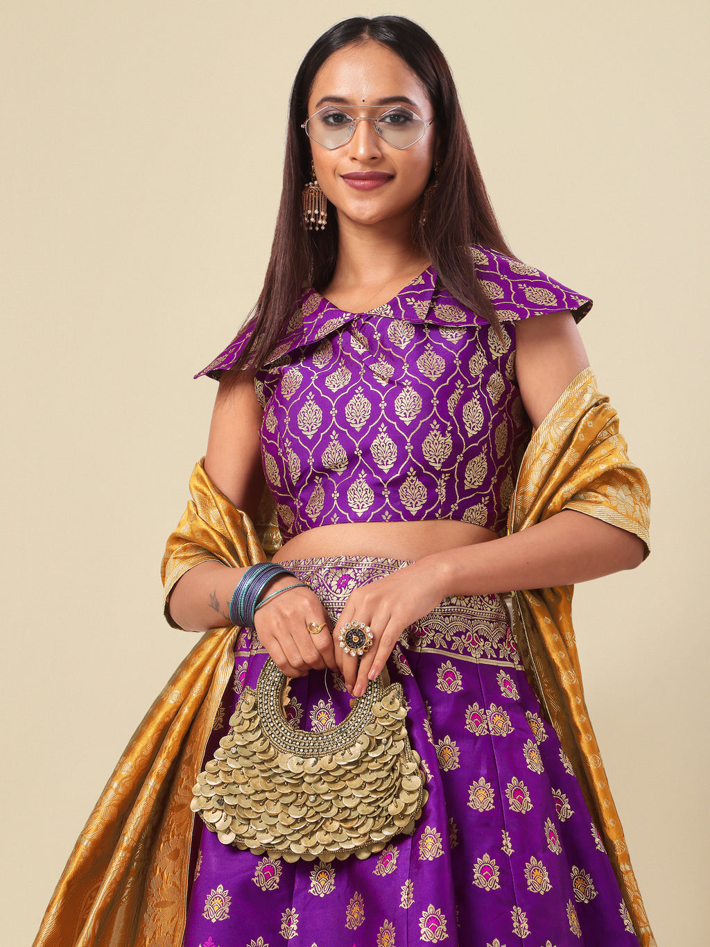 Embellished With Small Design Wine Lehenga Choli