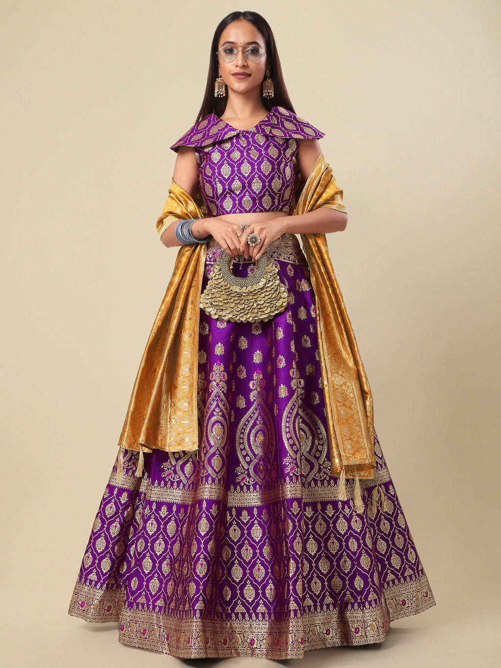 Embellished With Small Design Wine Lehenga Choli