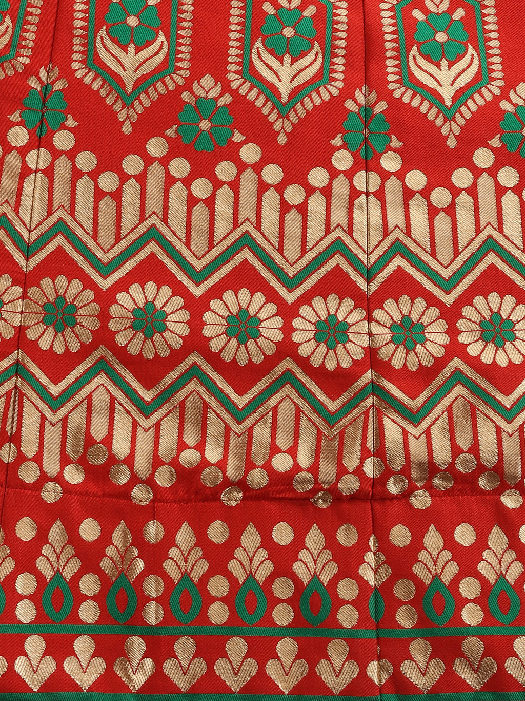 Embellished Floral Woven Red Lehenga Choli