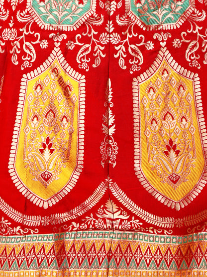 Elegant Jacquard Red Lehenga Choli