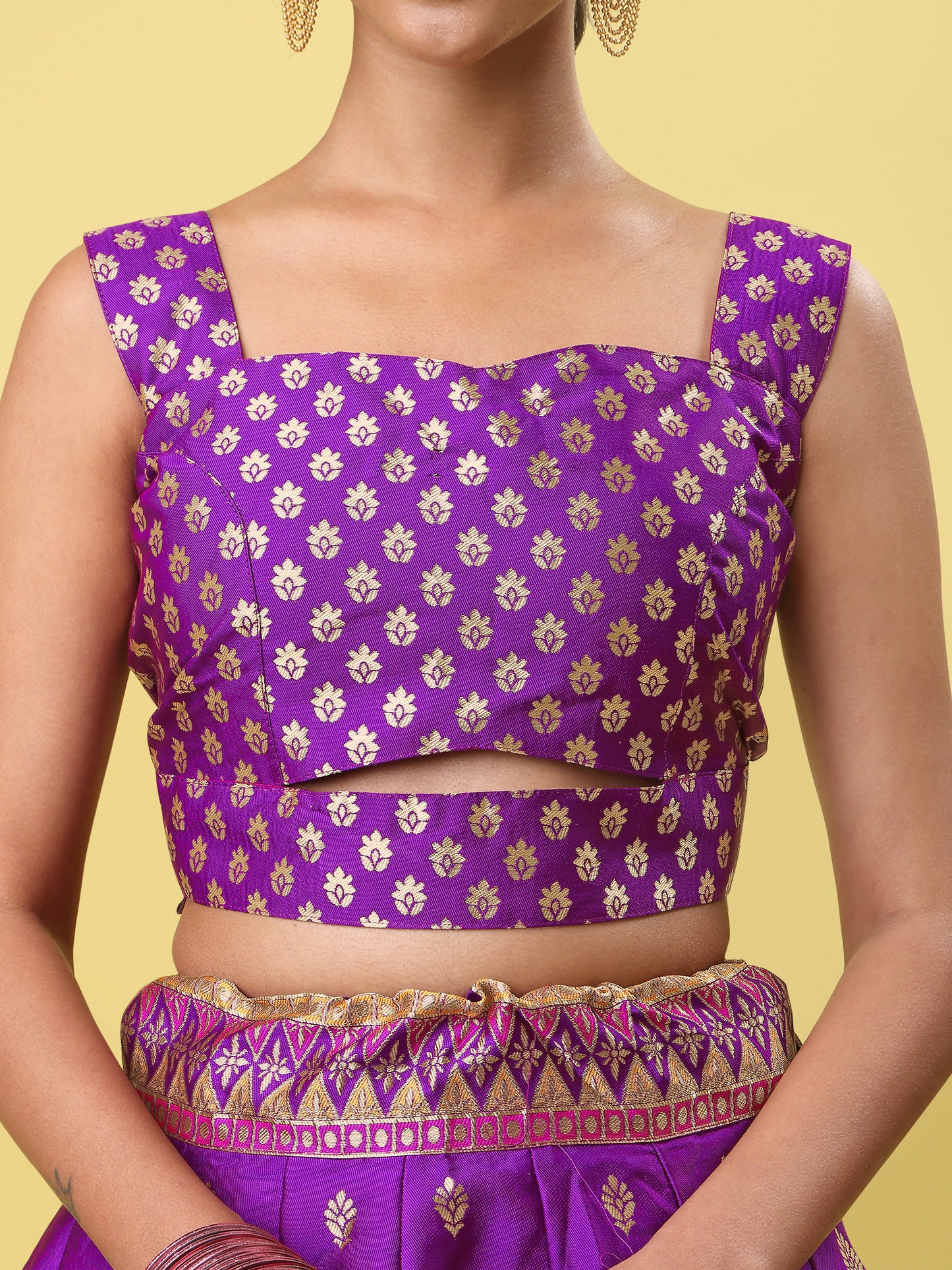 Elegant Jacquard Wine Lehenga Choli