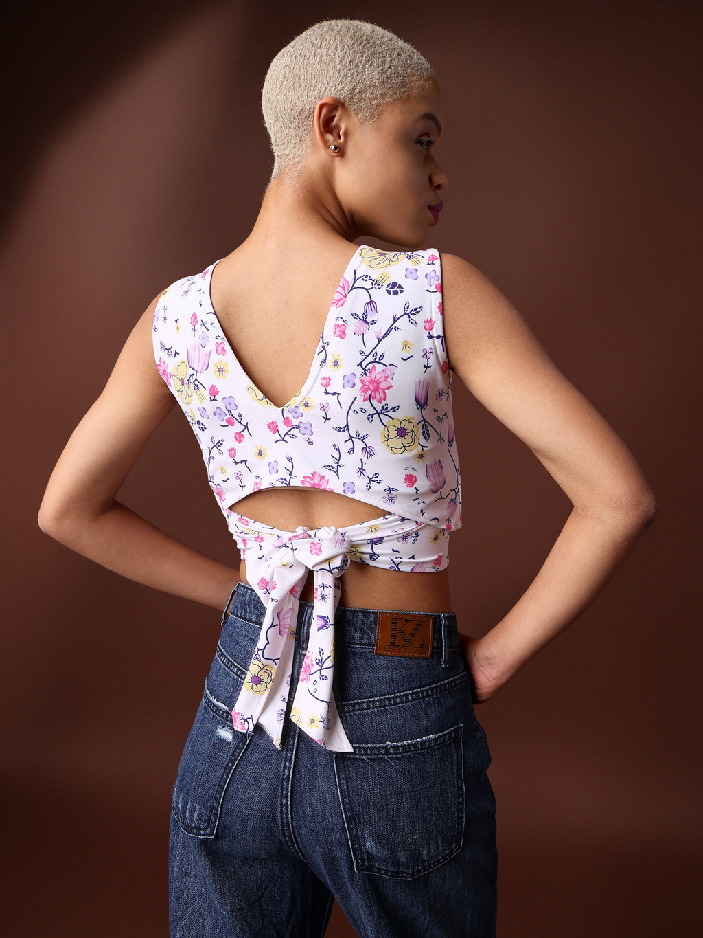 White Tie-Up Top For Women