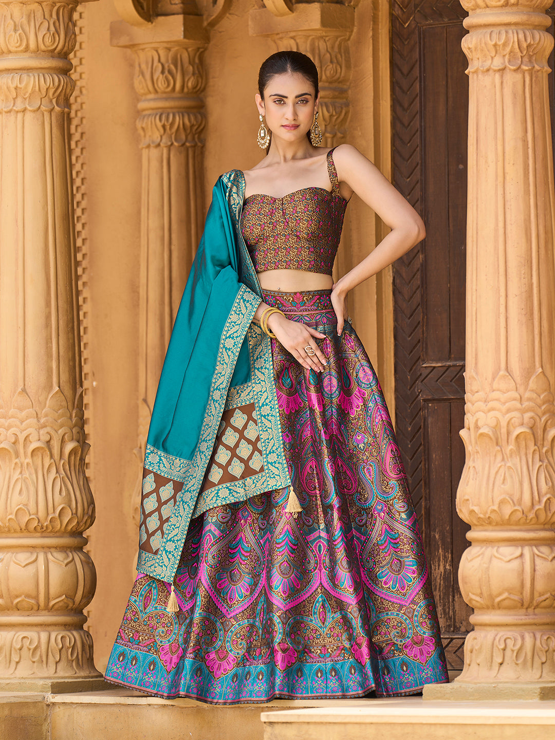 Lazya-Brown Brown Lehenga Choli