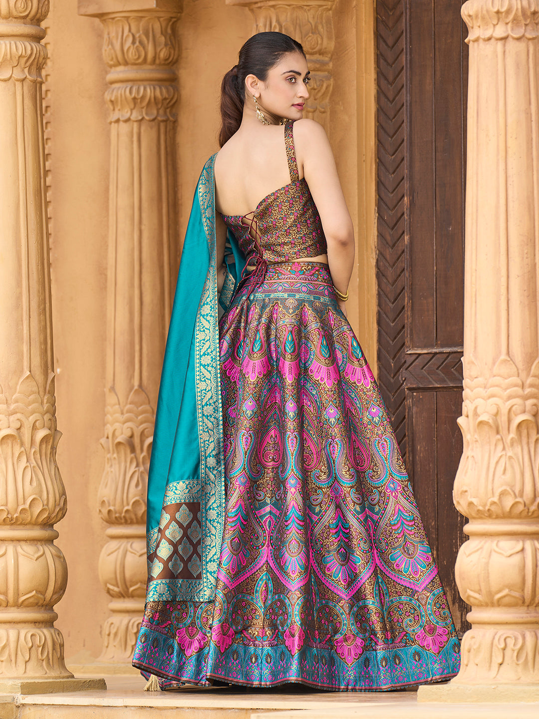 Lazya-Brown Brown Lehenga Choli
