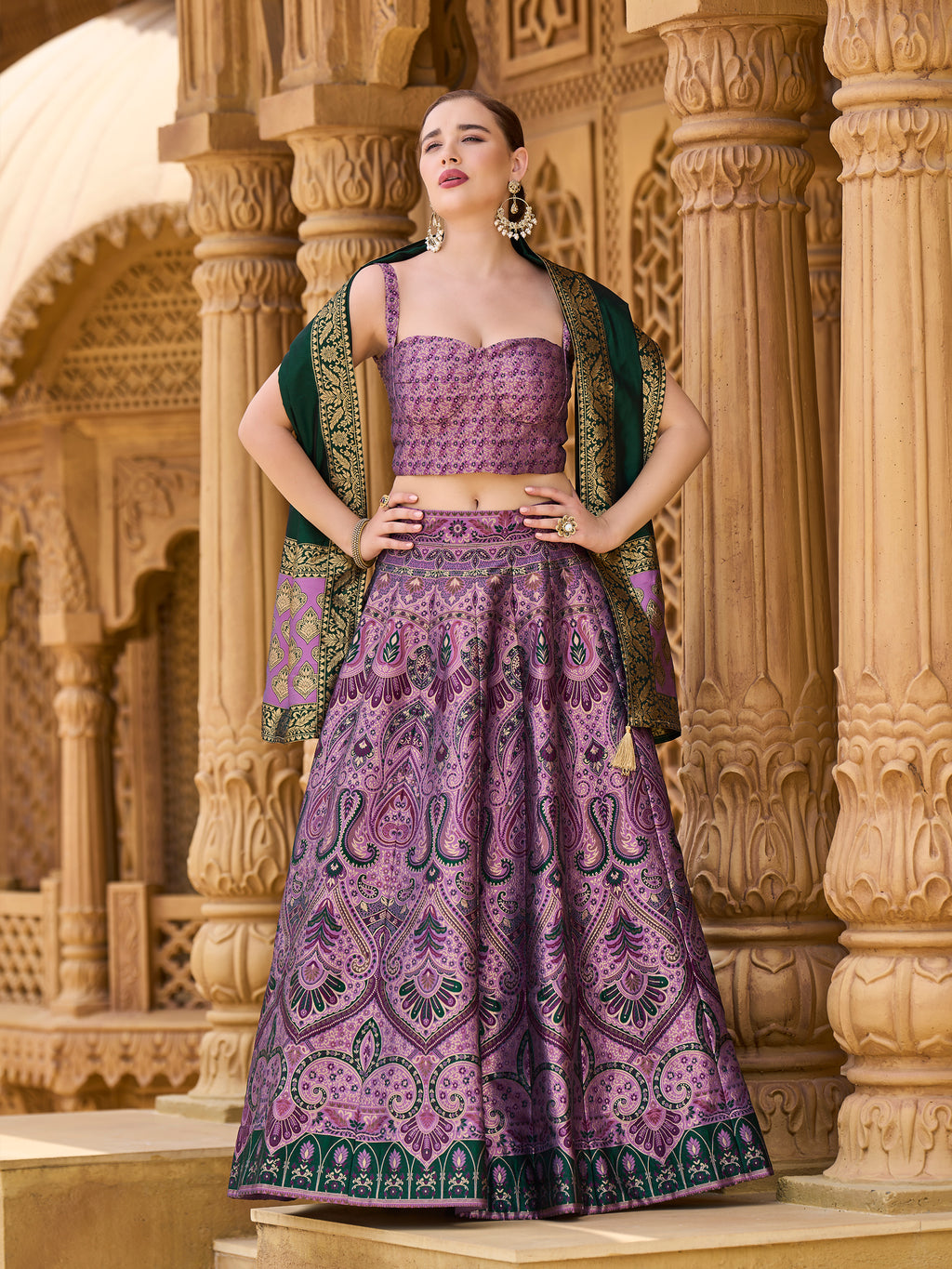 Women's Purple Kanjiwaram Lehengas