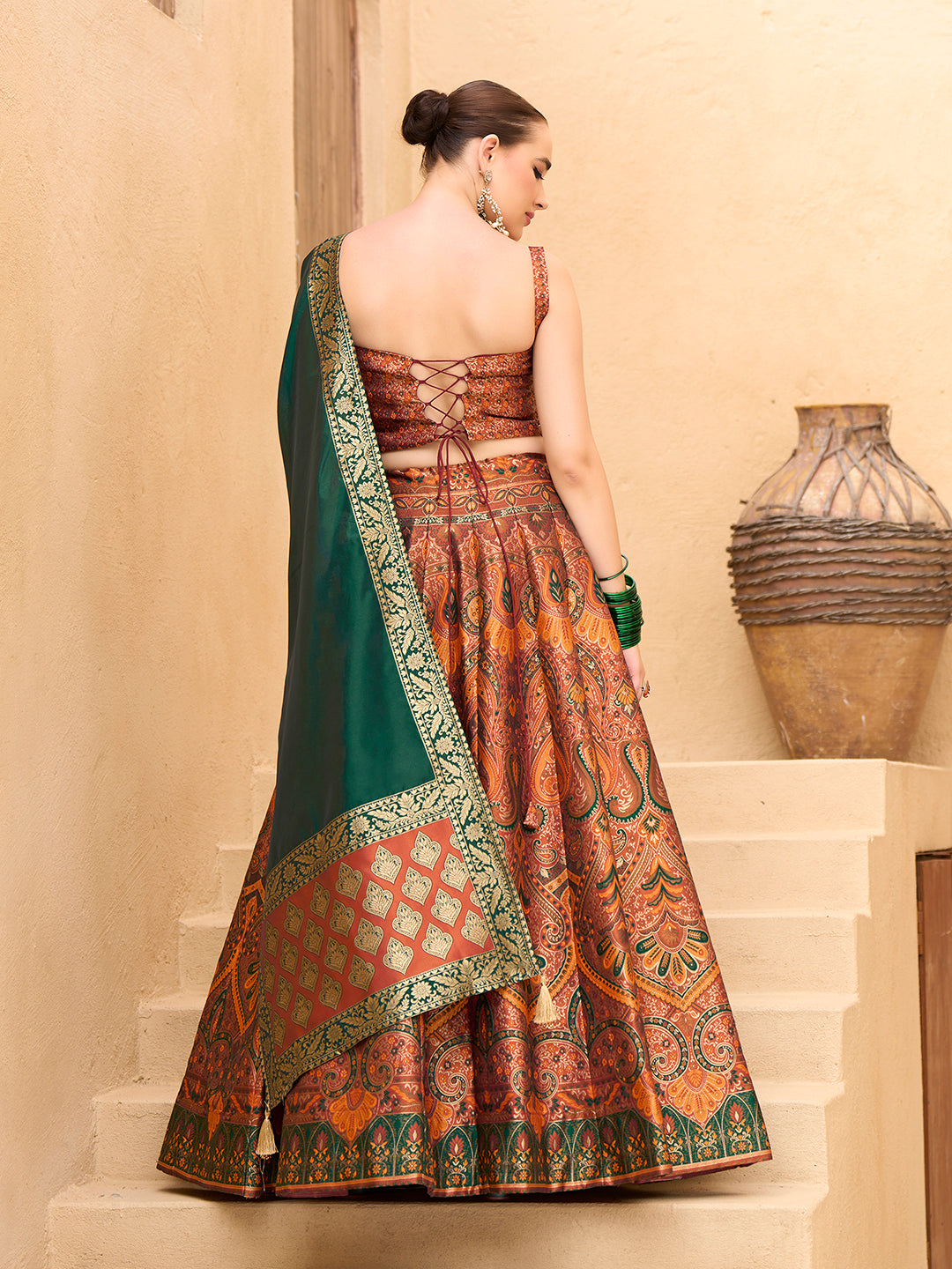 Lazya-Rust Rust Lehenga Choli